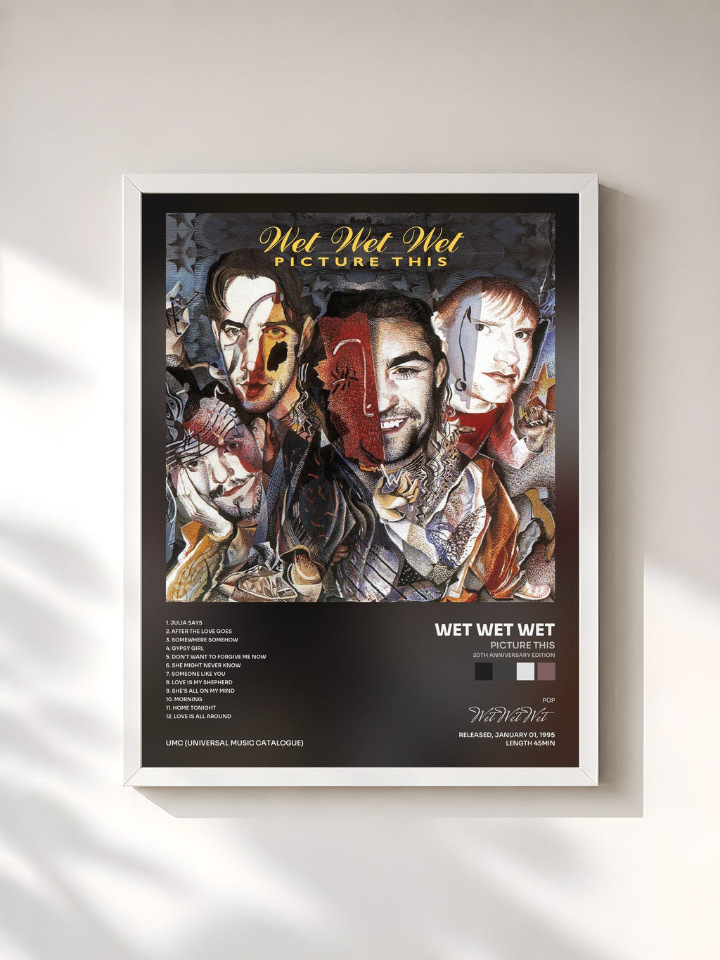 #blanc Picture This (20th Anniversary Edition) by Wet Wet Wet as a framed art print, white frame, printed and framed in France