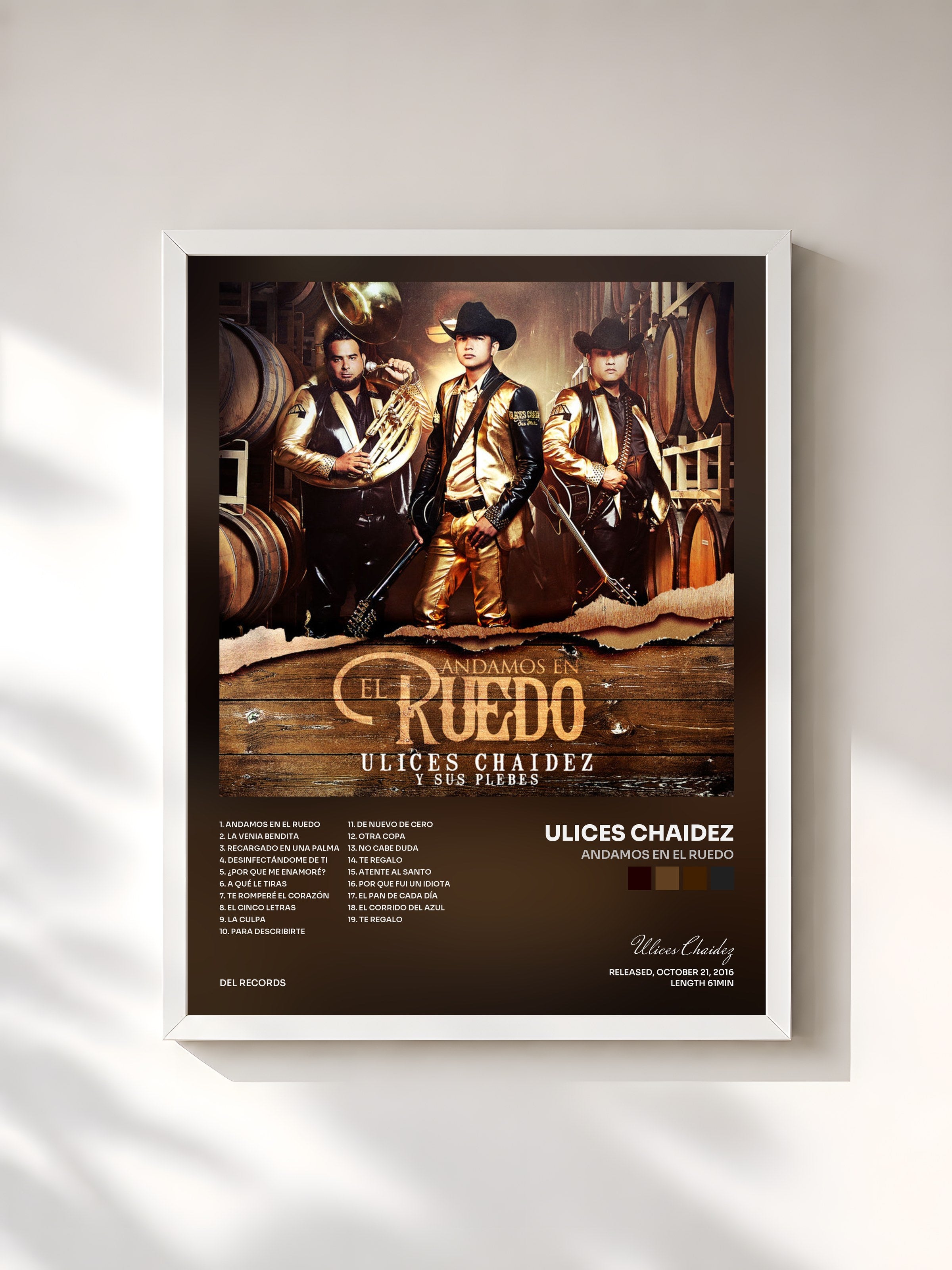 #blanc Tableau de l'album Andamos En El Ruedo de Ulices Chaidez, cadre blanc, imprimé et encadré en France
