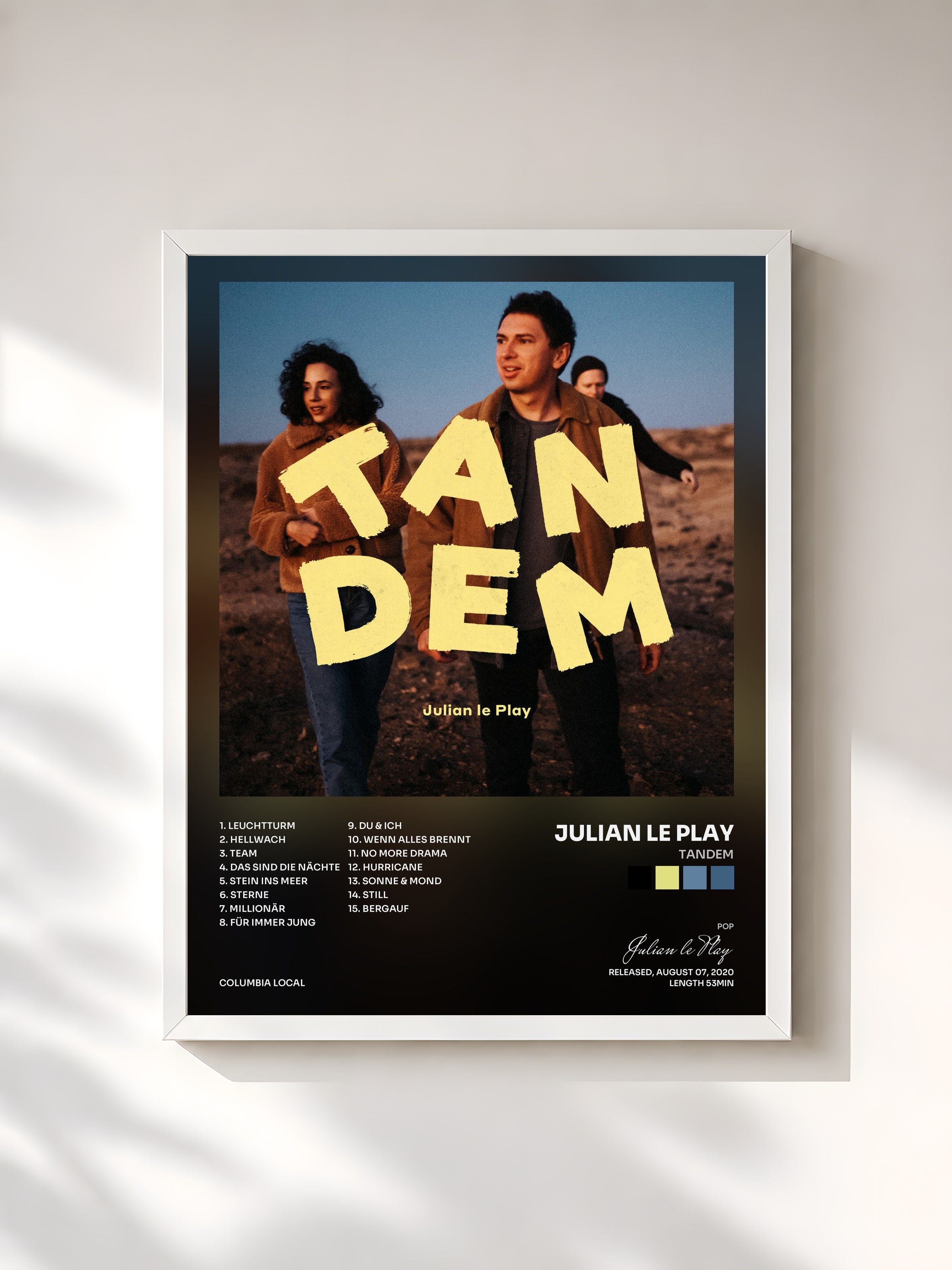 #blanc Tableau de l'album Tandem de Julian le Play, cadre blanc, imprimé et encadré en France