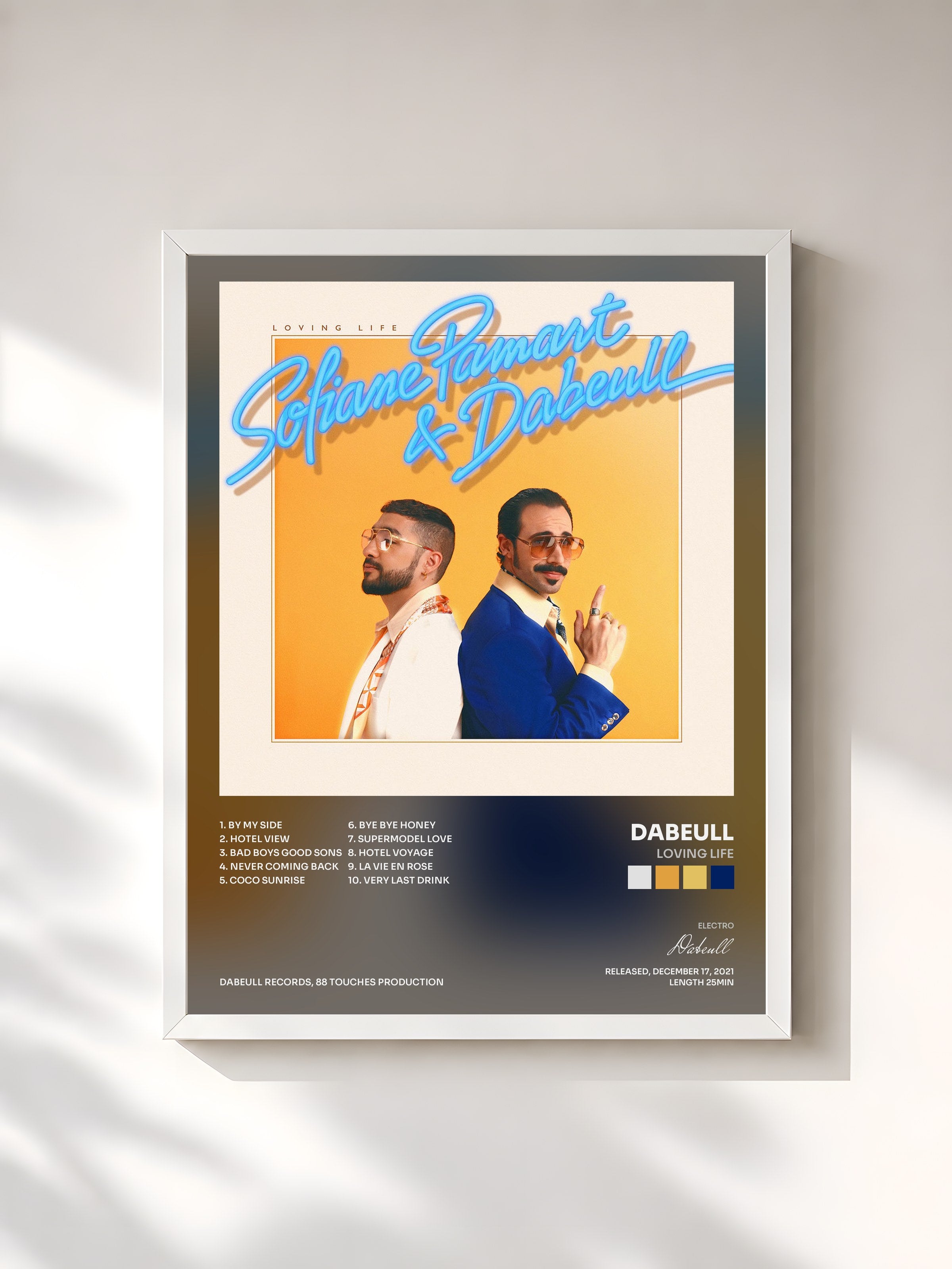 #blanc Tableau de l'album Loving Life de Dabeull, cadre blanc, imprimé et encadré en France