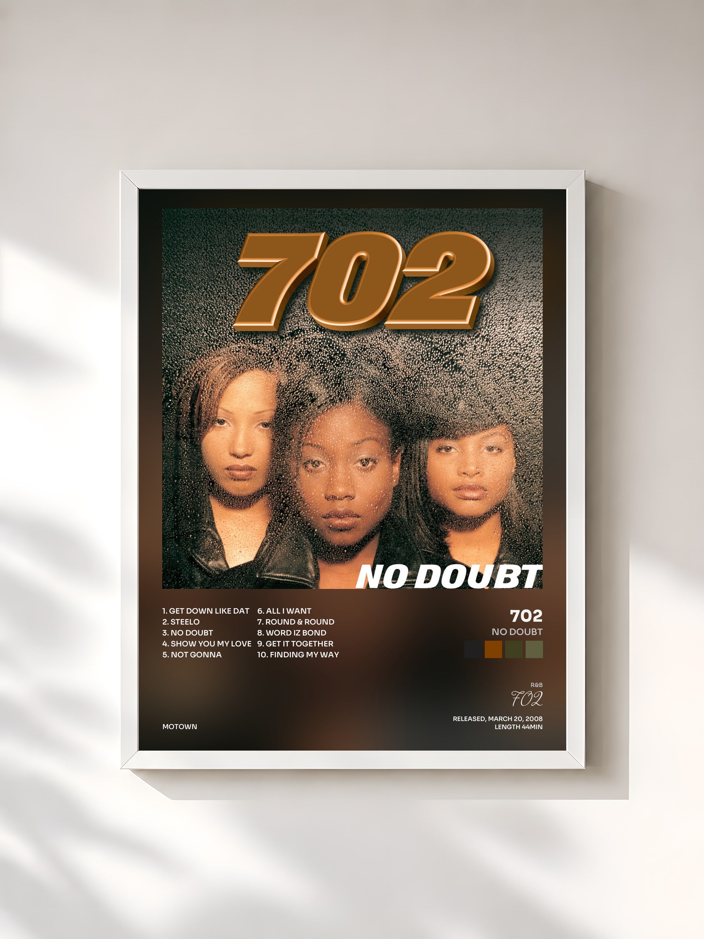 #blanc Tableau de l'album No Doubt de 702, cadre blanc, imprimé et encadré en France
