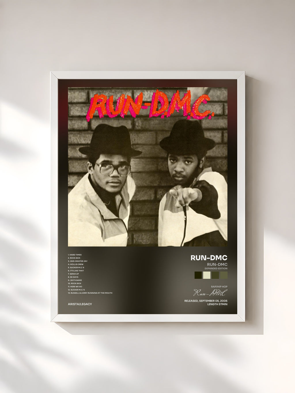 #blanc RUN-DMC (Expanded Edition) by Run-DMC as a framed art print, white frame, printed and framed in France