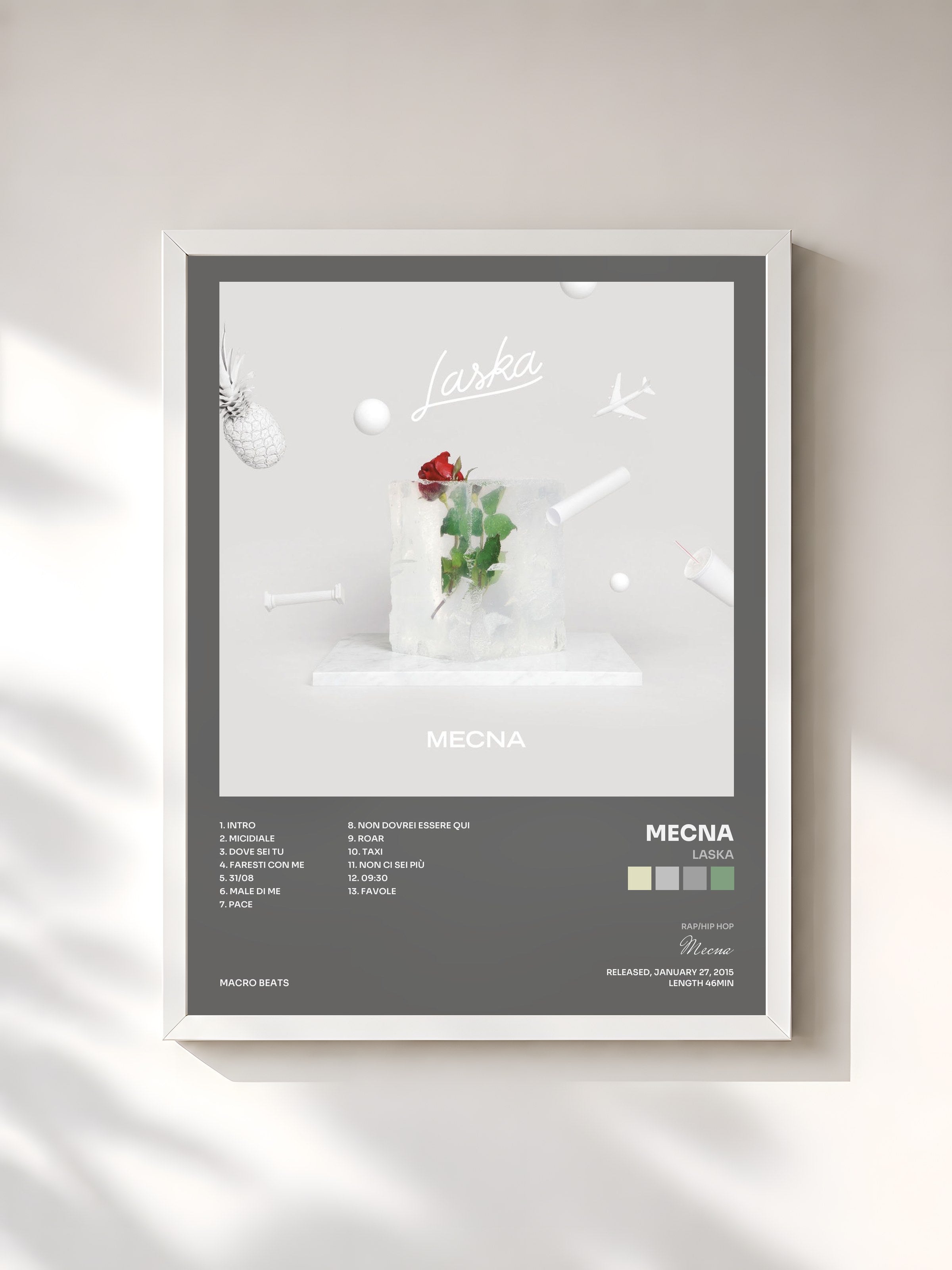 #blanc Tableau de l'album Laska de Mecna, cadre blanc, imprimé et encadré en France