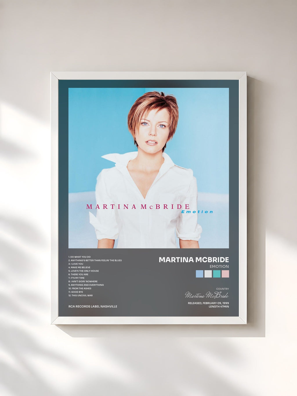 #blanc Emotion di Martina McBride in stampa incorniciata, cornice bianca, stampata e incorniciata in Francia