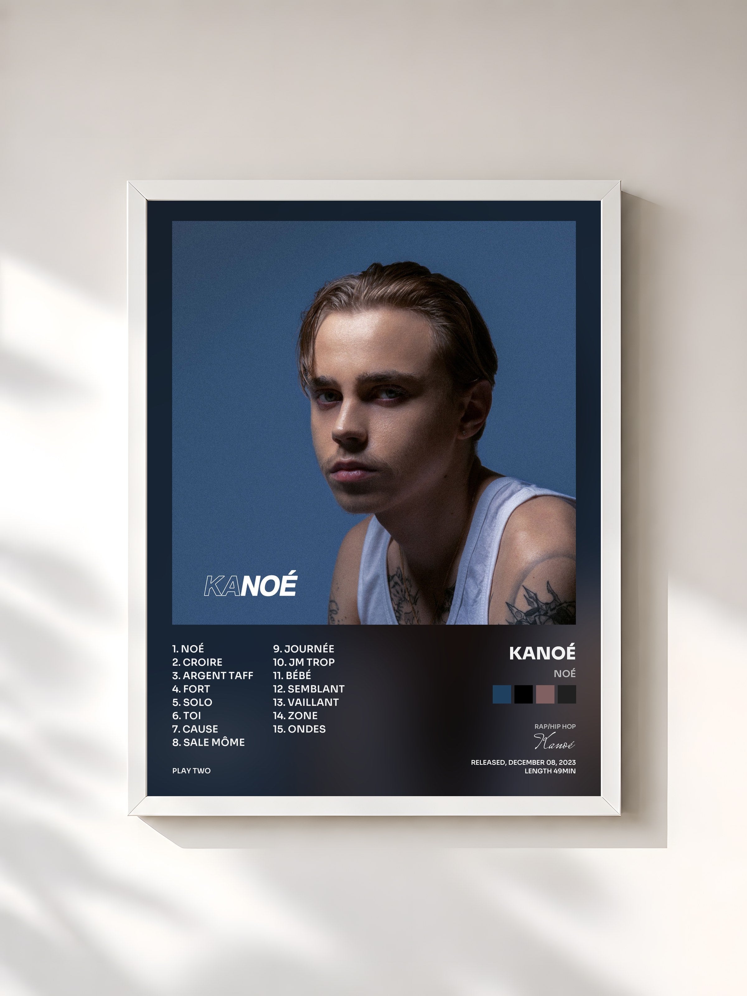 #blanc Tableau de l'album NOÉ de Kanoé, cadre blanc, imprimé et encadré en France