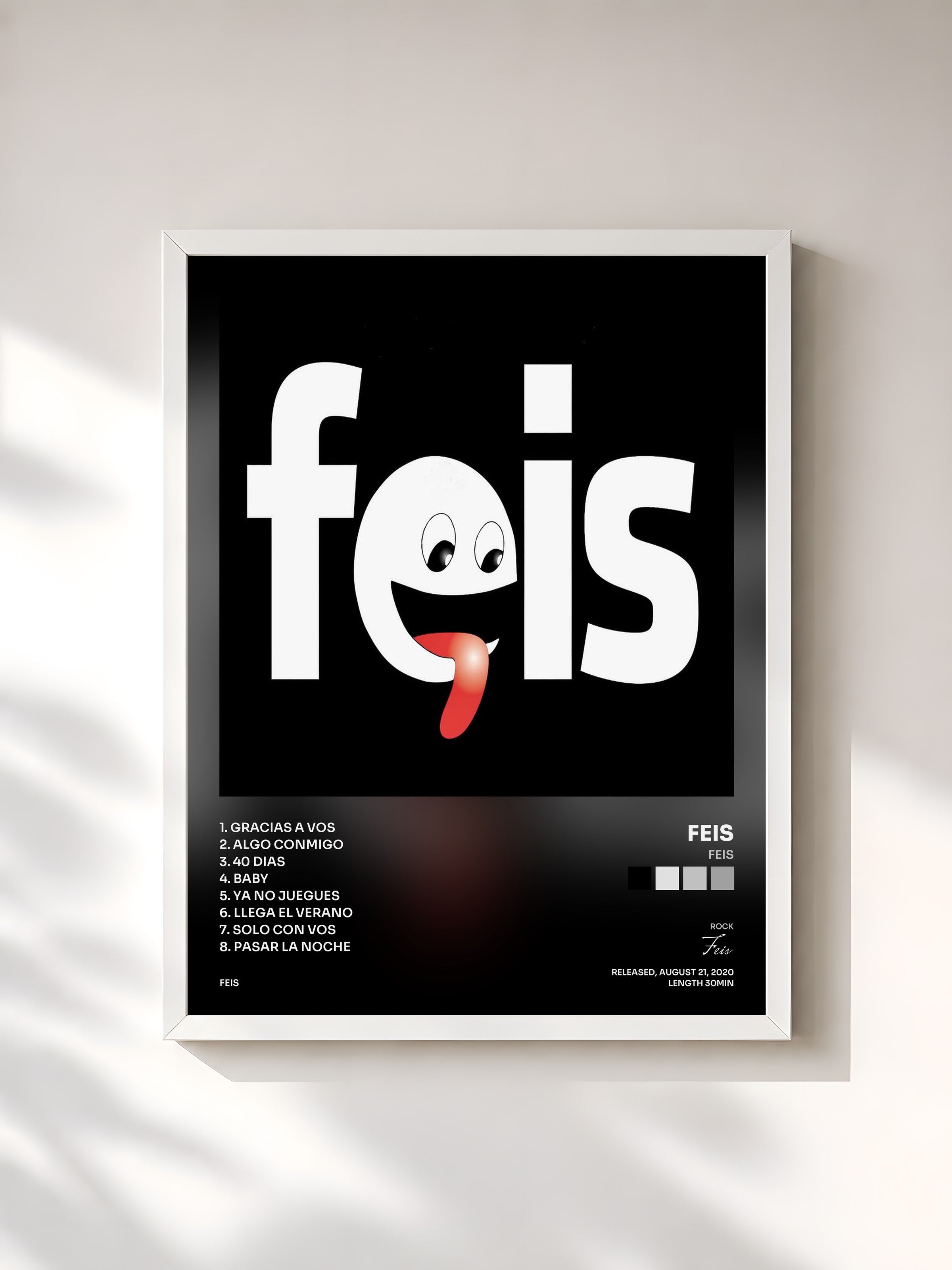 #blanc Tableau de l'album Feis de Feis, cadre blanc, imprimé et encadré en France