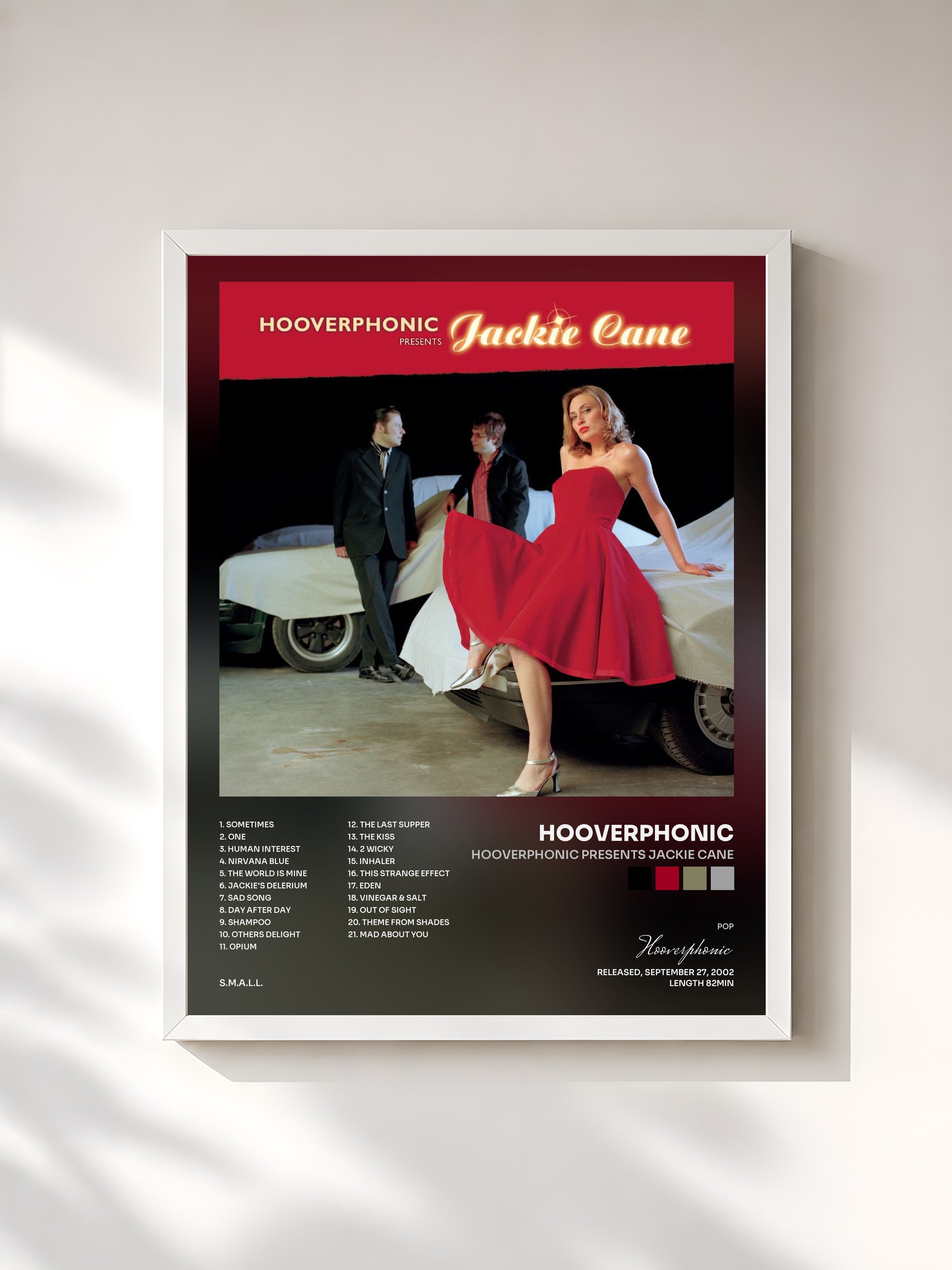 #blanc Tableau de l'album Hooverphonic presents Jackie Cane de Hooverphonic, cadre blanc, imprimé et encadré en France