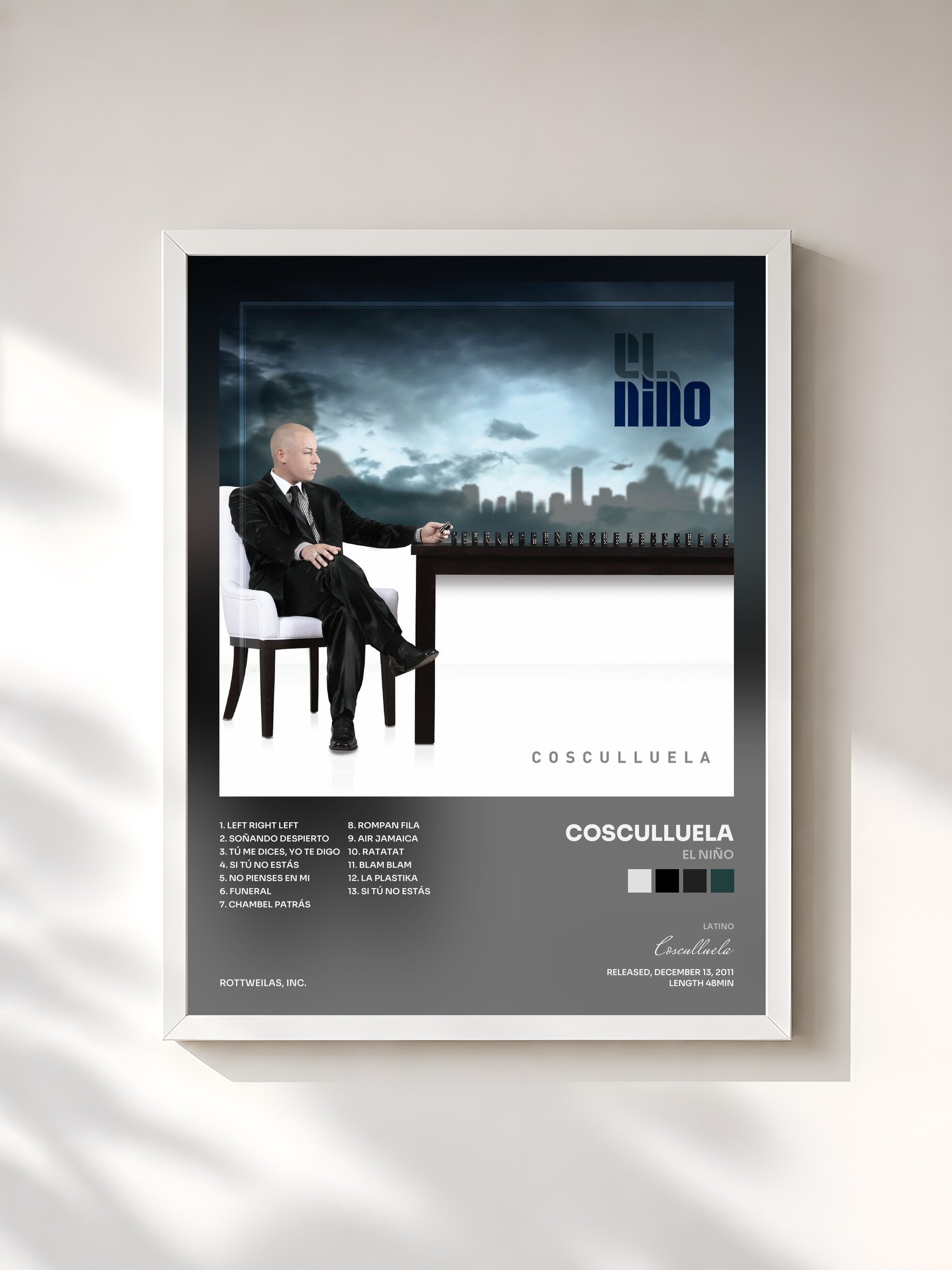 #blanc Tableau de l'album El Niño de Cosculluela, cadre blanc, imprimé et encadré en France