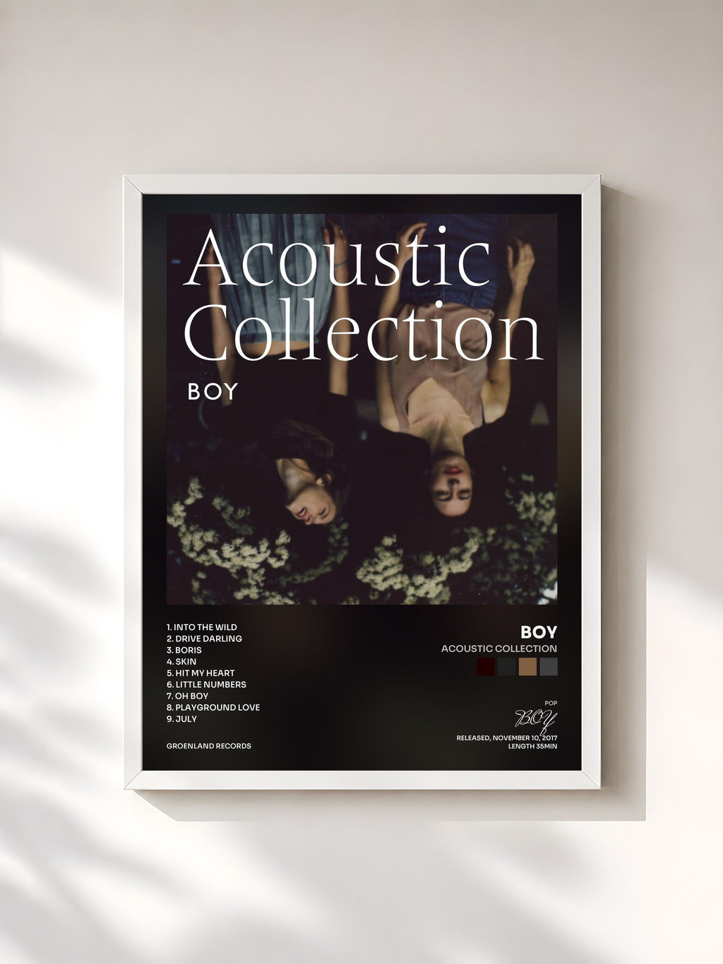 #blanc Acoustic Collection von BOY als gerahmter Kunstdruck, weißer Rahmen, gedruckt und gerahmt in Frankreich