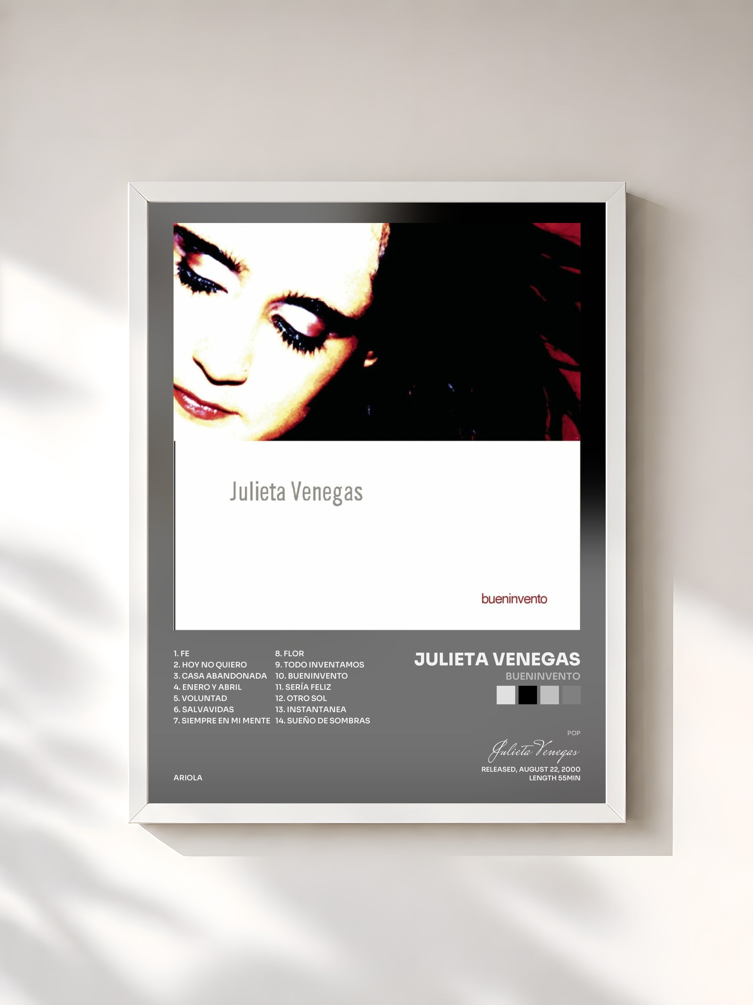 #blanc Tableau de l'album Bueninvento de Julieta Venegas, cadre blanc, imprimé et encadré en France