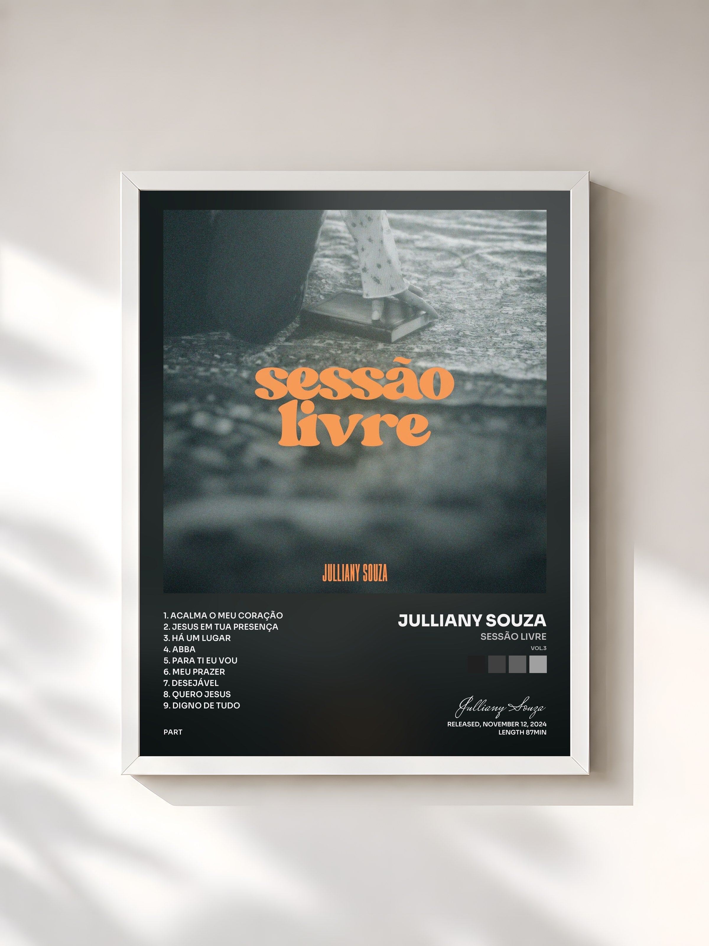 #blanc Tableau de l'album Sessão Livre (Vol.3) de Julliany Souza, cadre blanc, imprimé et encadré en France