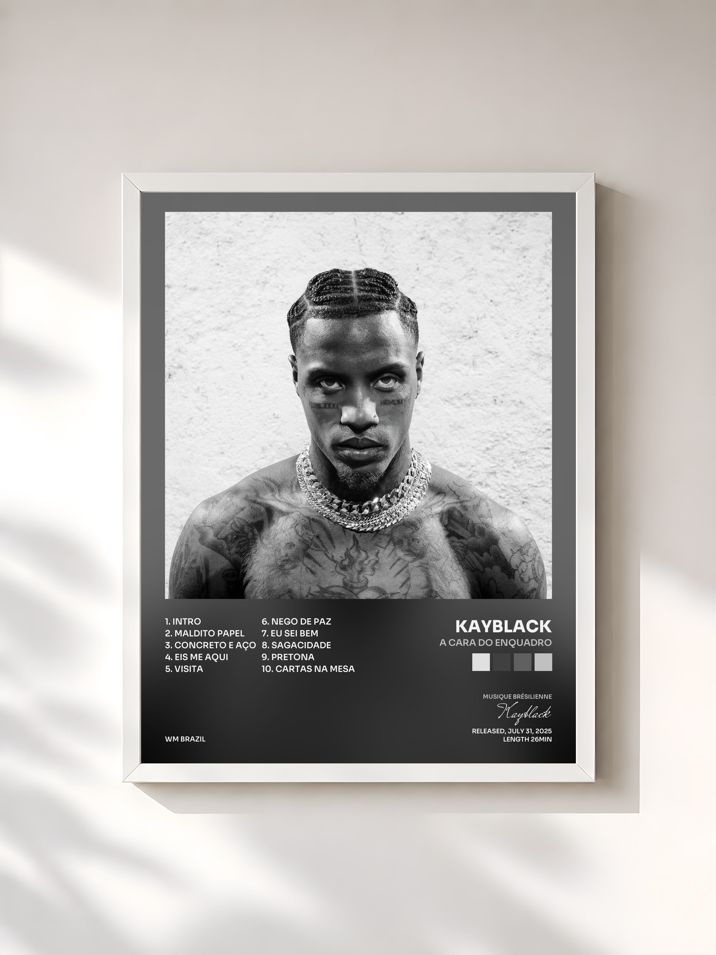 #blanc Tableau de l'album A Cara do Enquadro de Kayblack, cadre blanc, imprimé et encadré en France