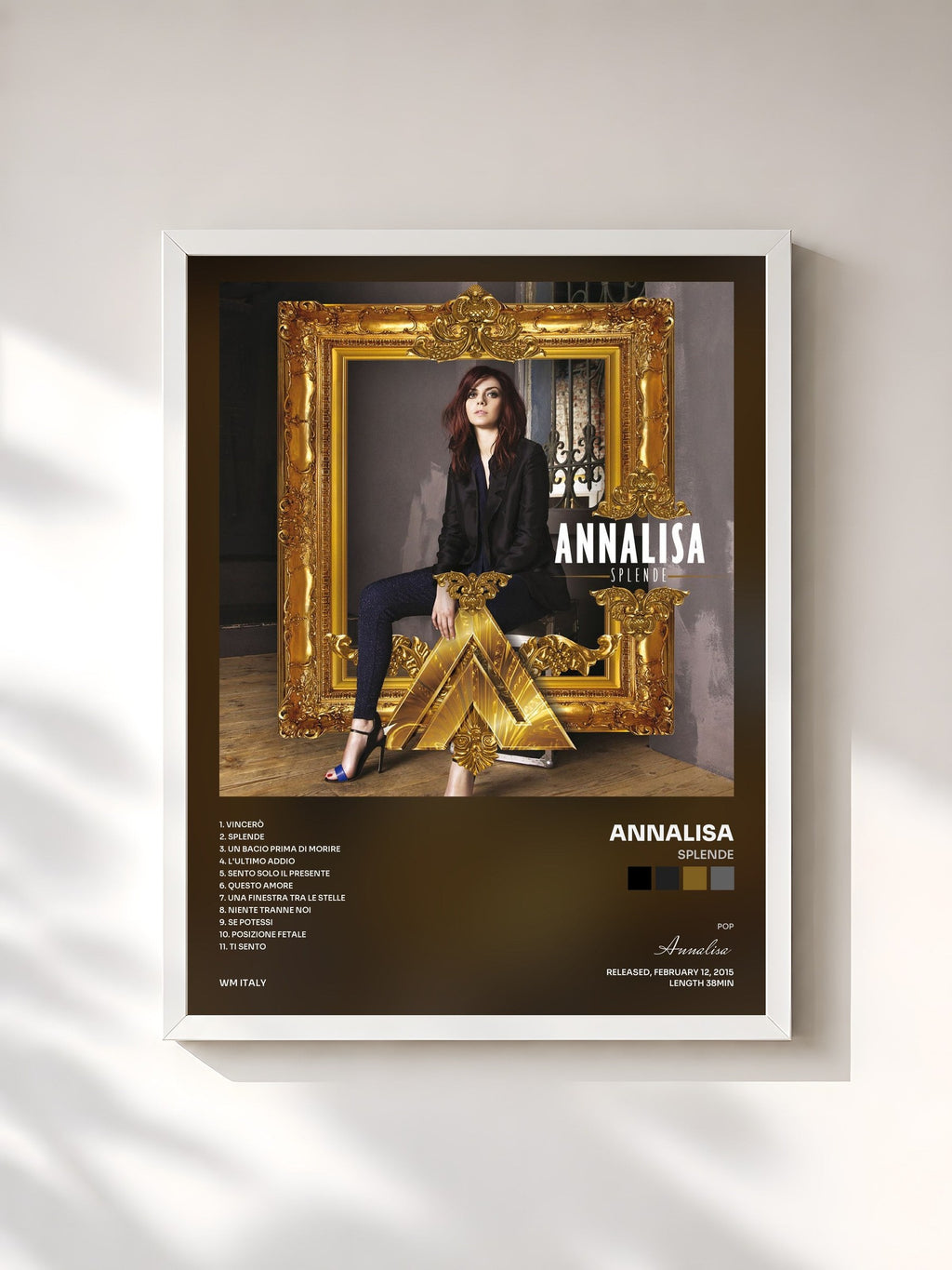 #blanc Tableau de l'album Splende de Annalisa, cadre blanc, imprimé et encadré en France