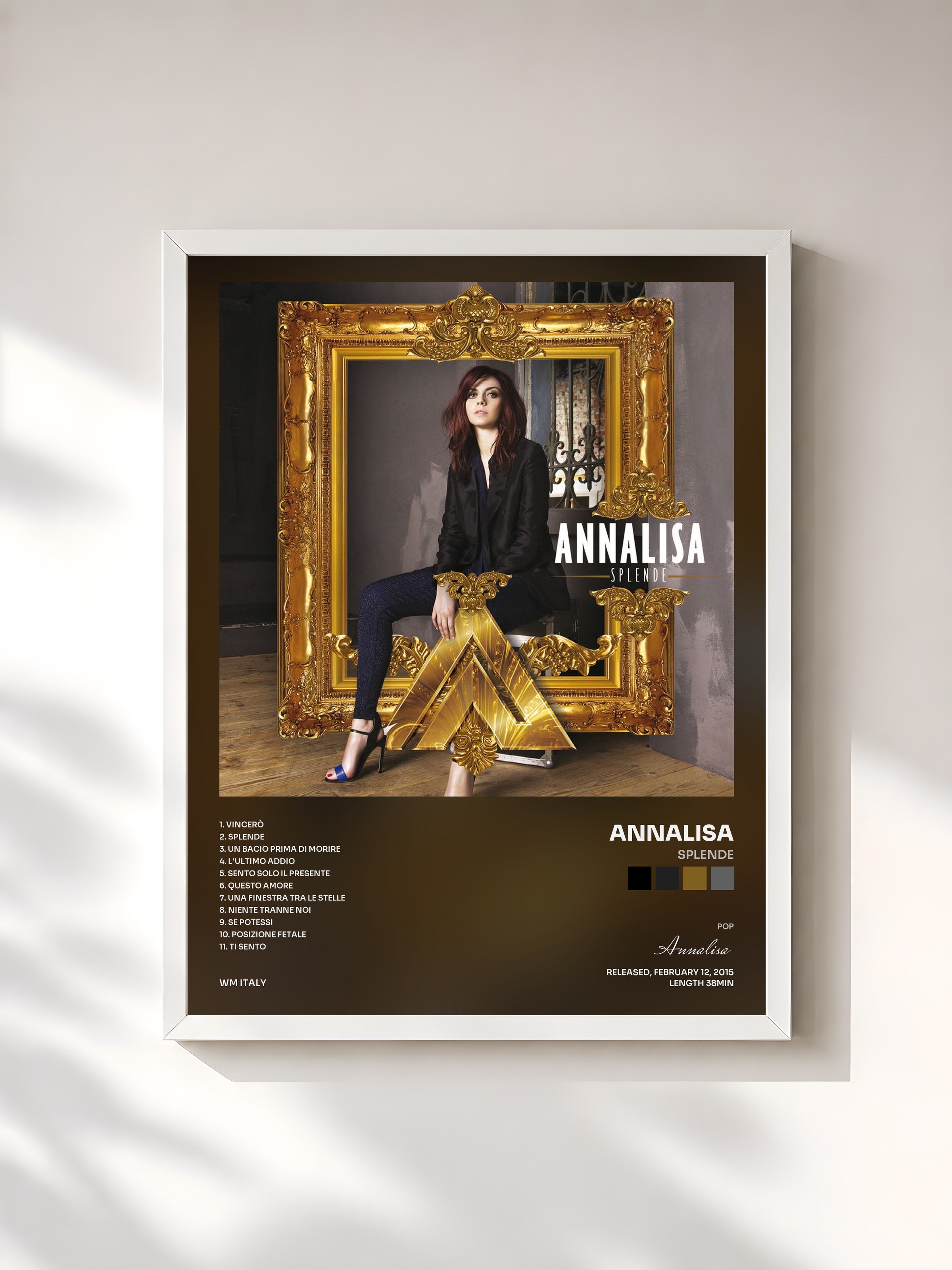 #blanc Tableau de l'album Splende de Annalisa, cadre blanc, imprimé et encadré en France