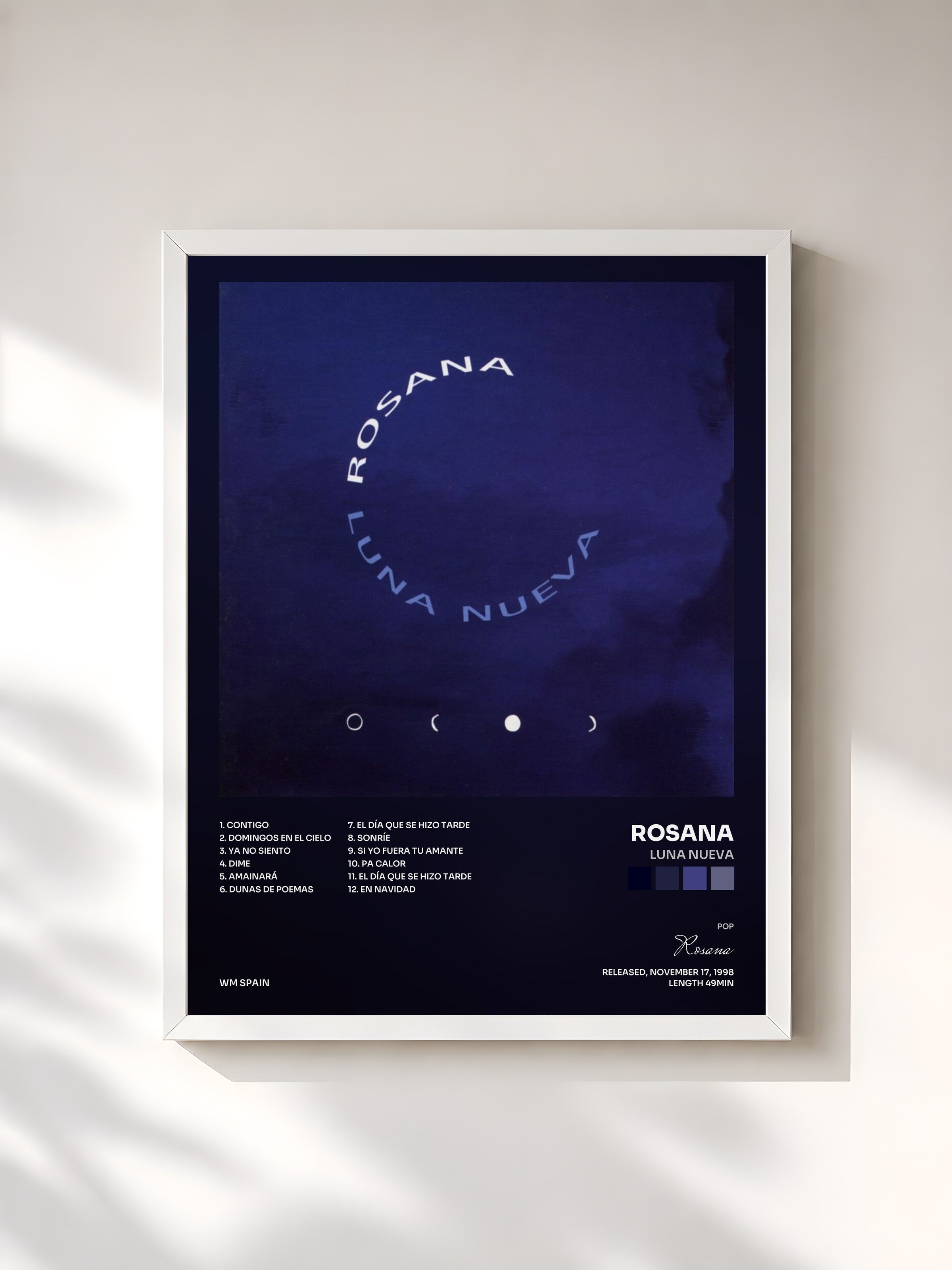 #blanc Tableau de l'album Luna nueva de Rosana, cadre blanc, imprimé et encadré en France