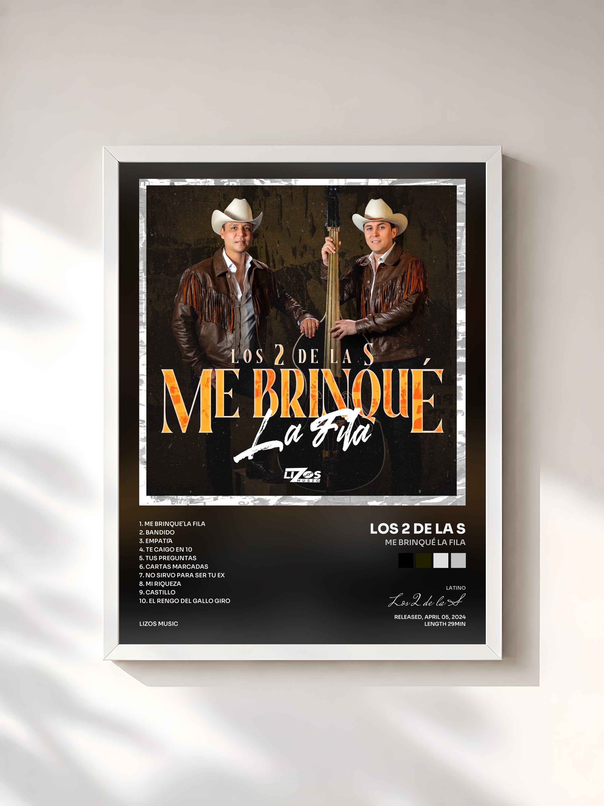 #blanc Tableau de l'album Me Brinqué La Fila de Los 2 de la S, cadre blanc, imprimé et encadré en France