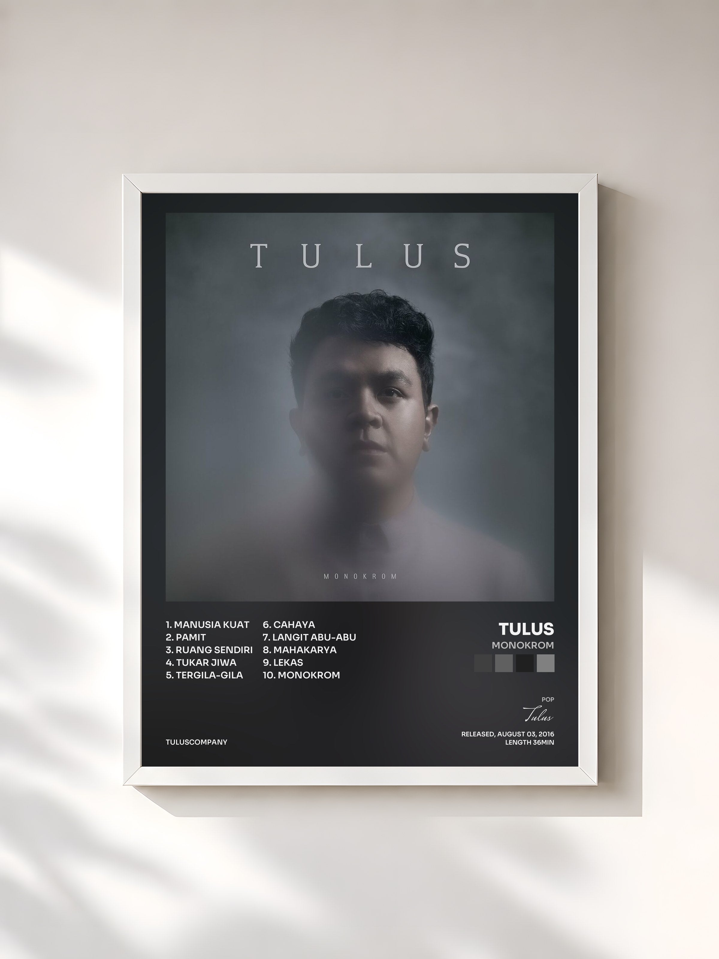 #blanc Tableau de l'album Monokrom de Tulus, cadre blanc, imprimé et encadré en France