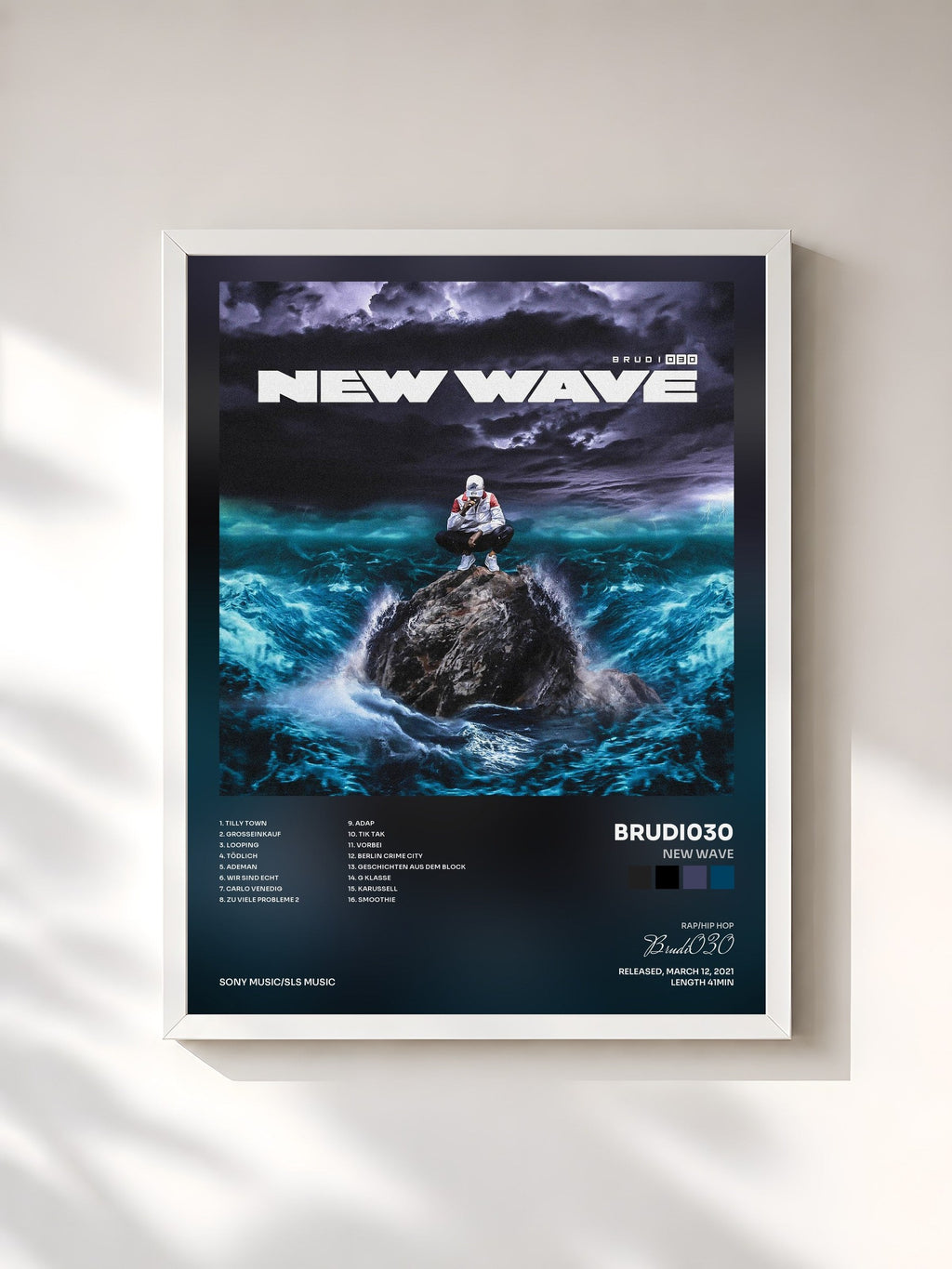#blanc NEW WAVE di Brudi030 in stampa incorniciata, cornice bianca, stampata e incorniciata in Francia
