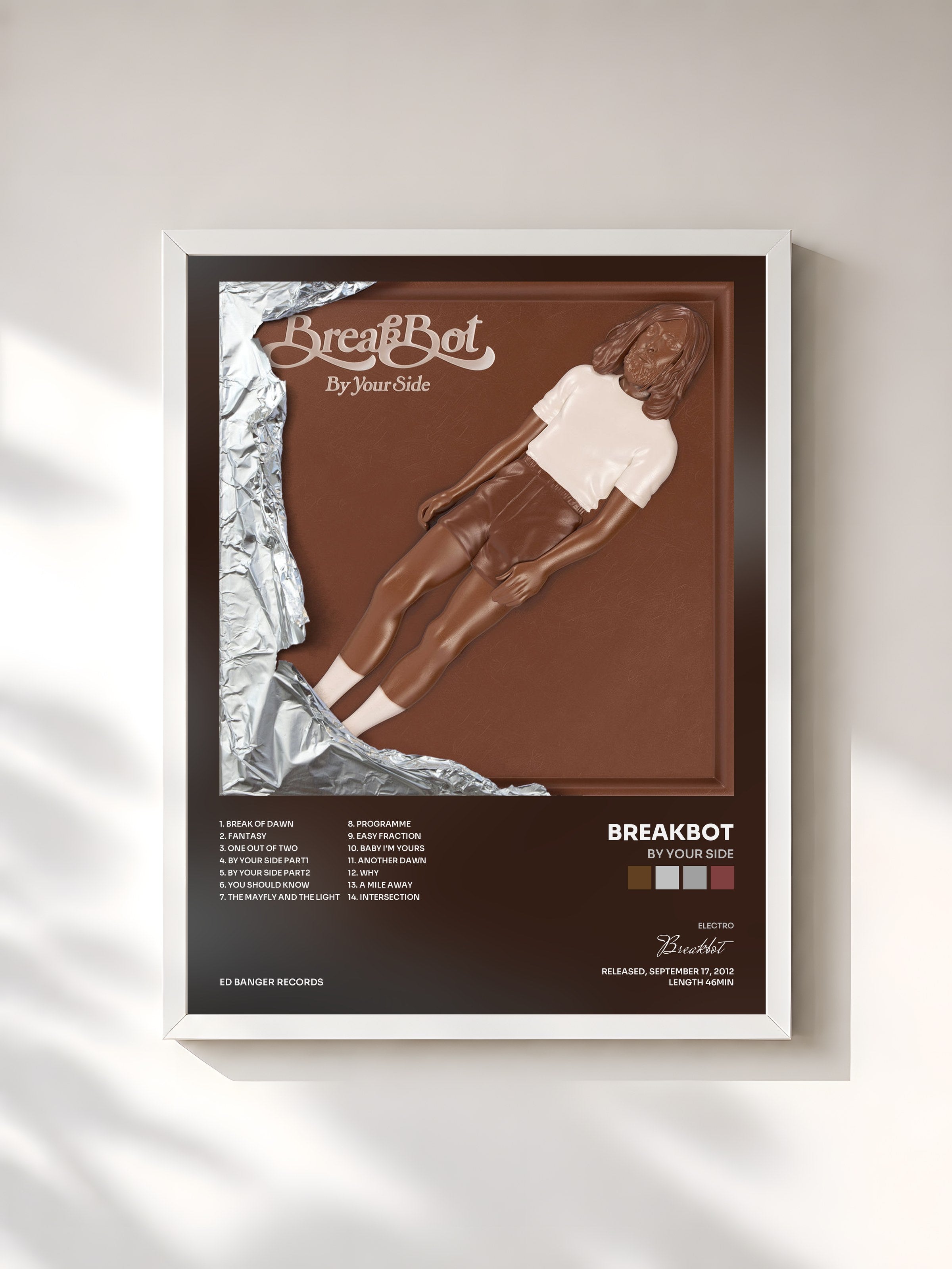 #blanc Tableau de l'album By Your Side de Breakbot, cadre blanc, imprimé et encadré en France