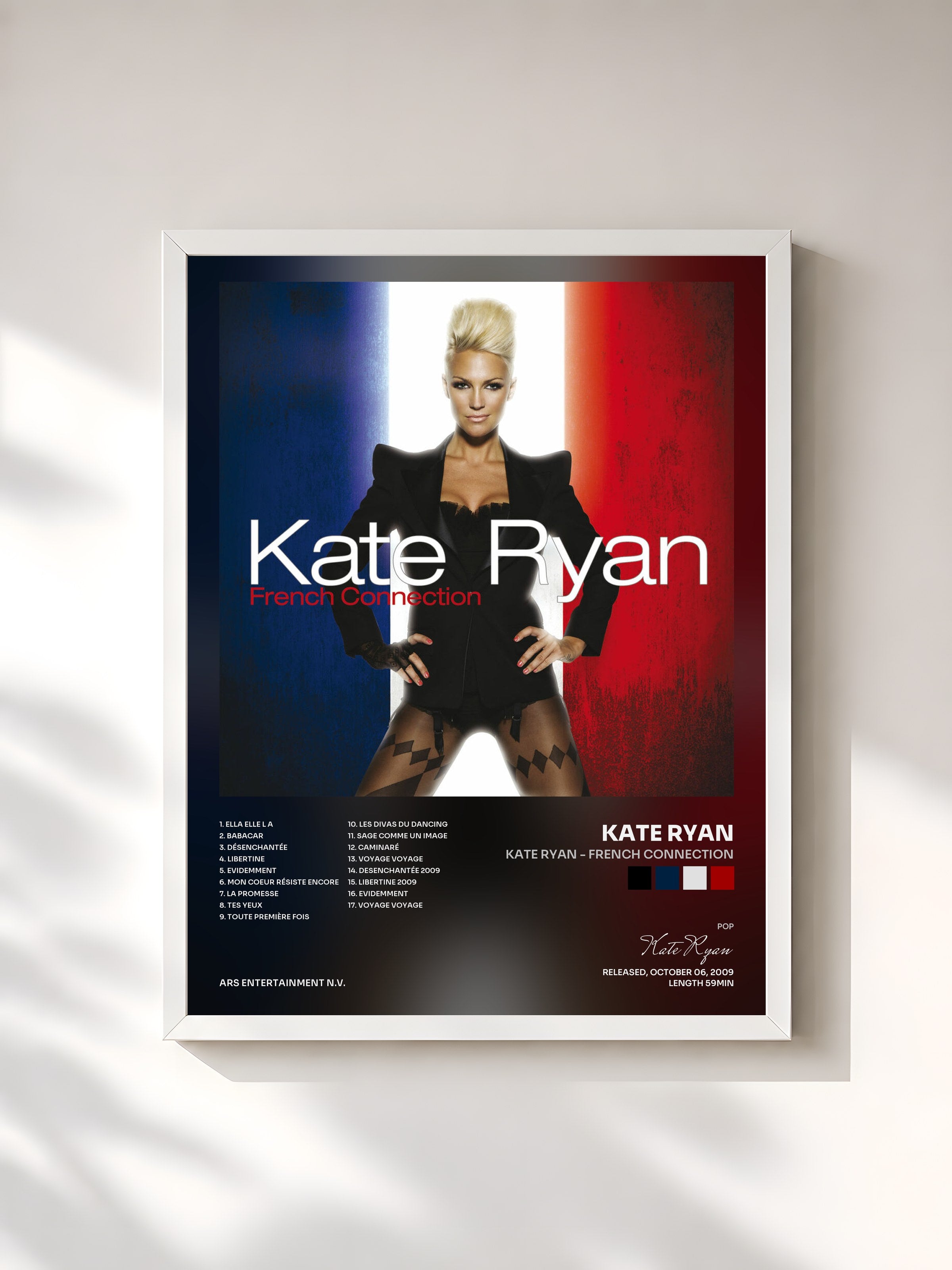 #blanc Tableau de l'album Kate Ryan - French Connection de Kate Ryan, cadre blanc, imprimé et encadré en France