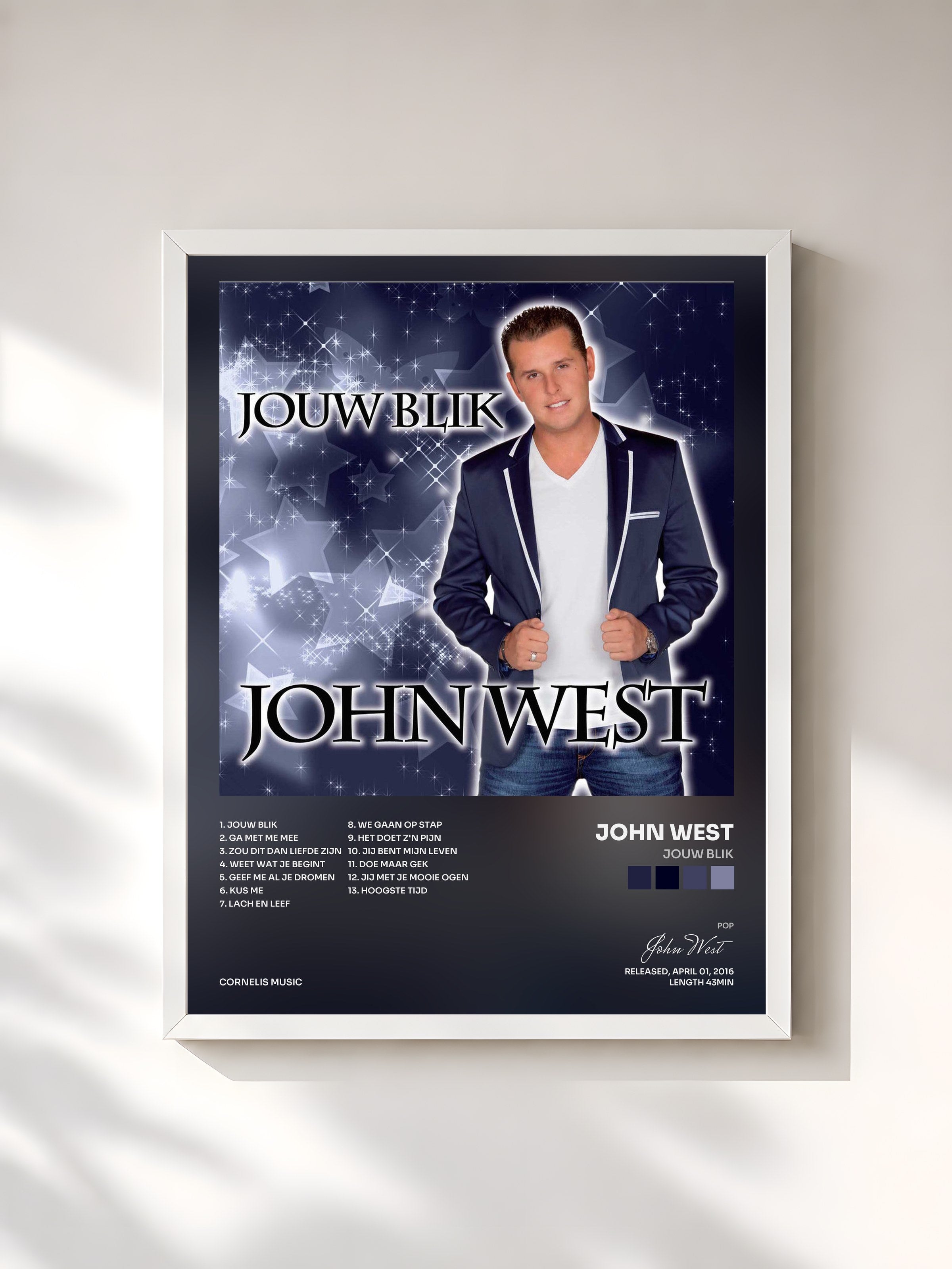 #blanc Tableau de l'album Jouw Blik de John West, cadre blanc, imprimé et encadré en France