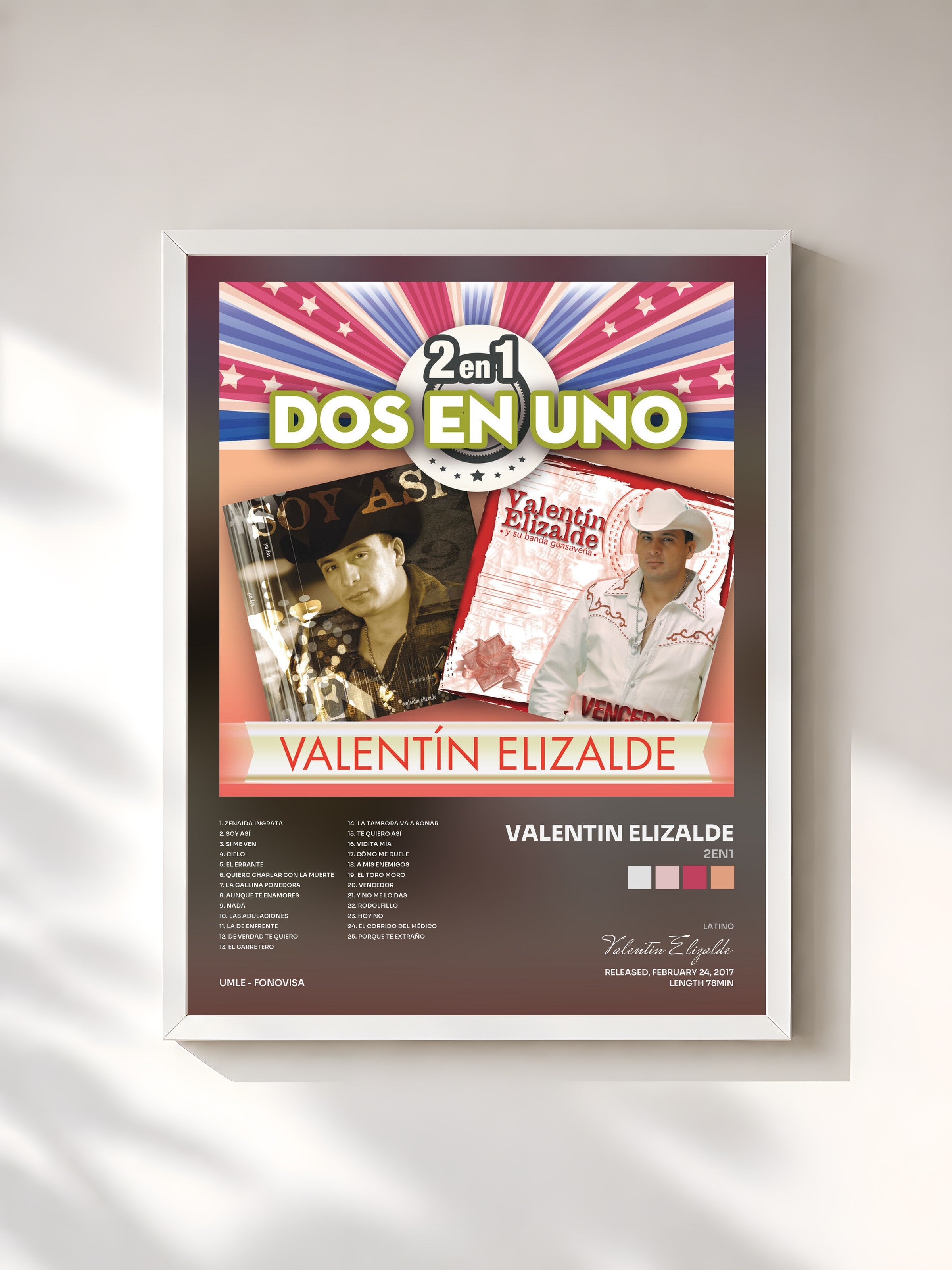 #blanc Tableau de l'album 2En1 de Valentin Elizalde, cadre blanc, imprimé et encadré en France