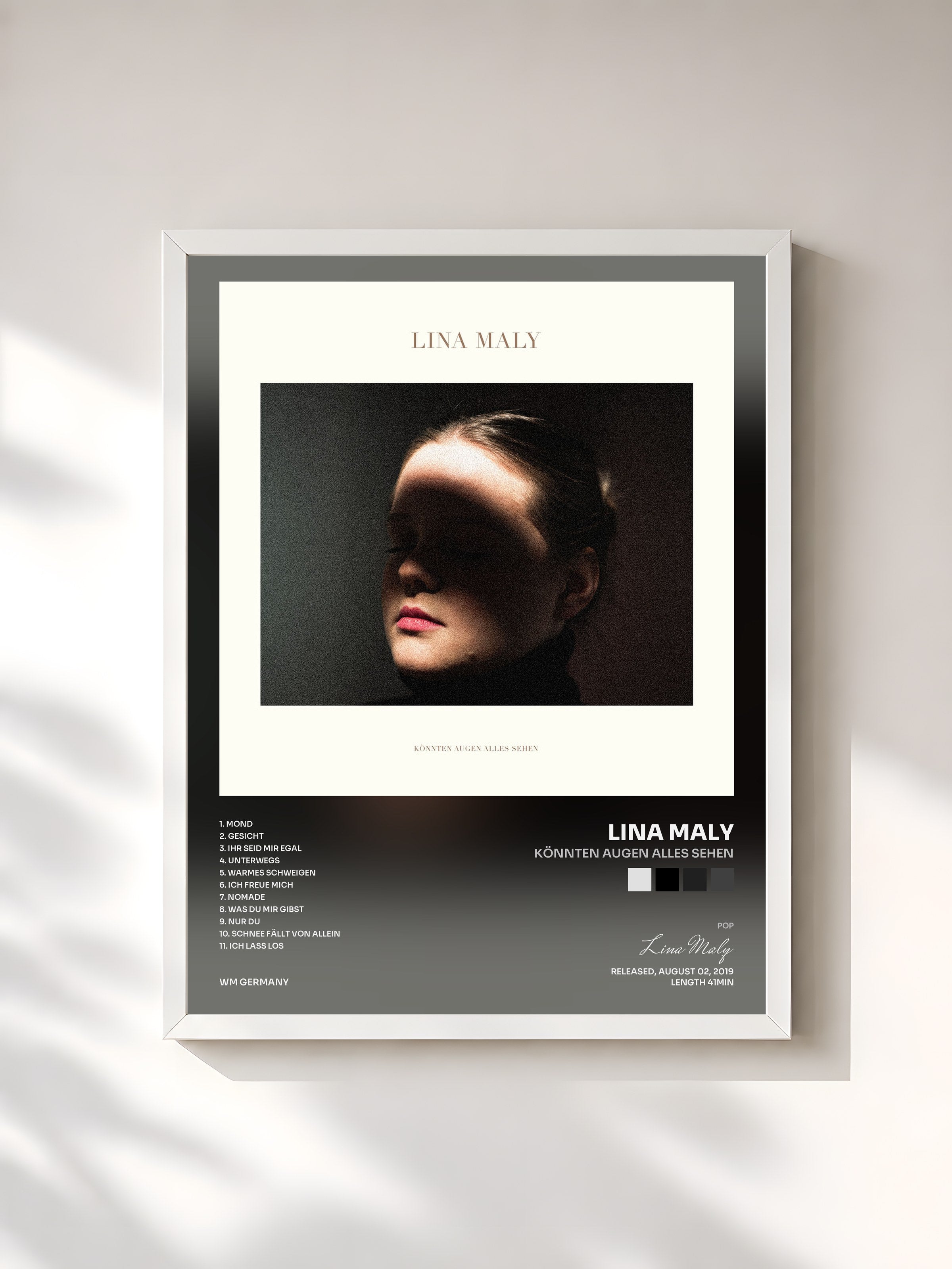 #blanc Tableau de l'album Könnten Augen alles sehen de Lina Maly, cadre blanc, imprimé et encadré en France