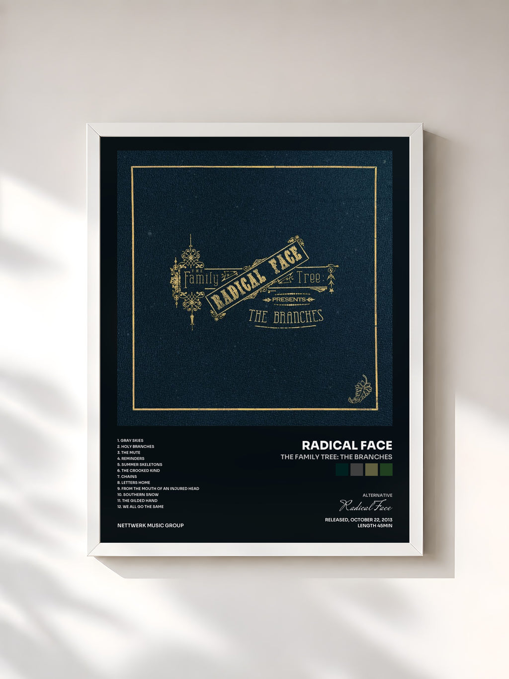#blanc The Family Tree: The Branches by Radical Face as a framed art print, white frame, printed and framed in France