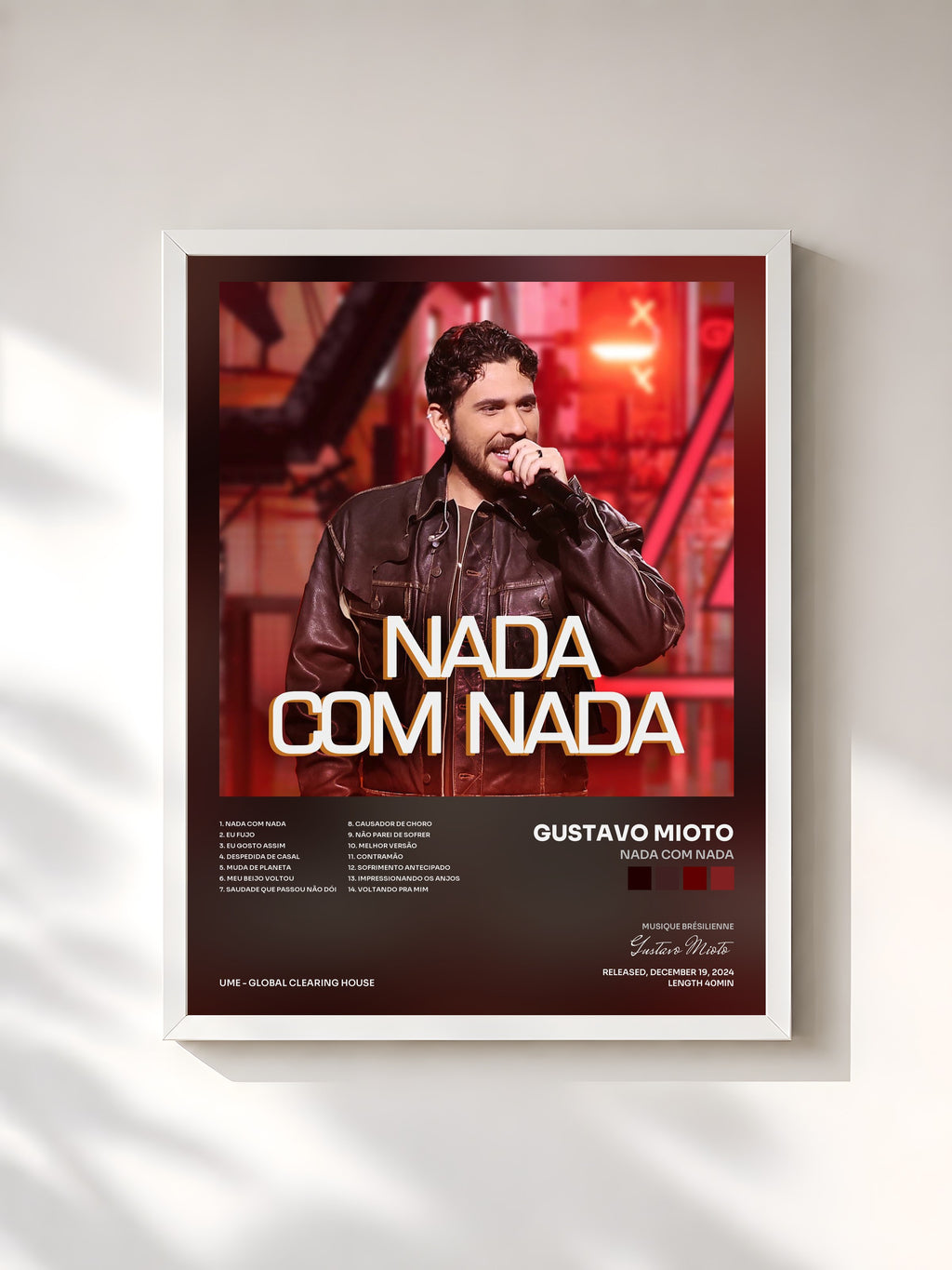 #blanc Tableau de l'album Nada com Nada de Gustavo Mioto, cadre blanc, imprimé et encadré en France