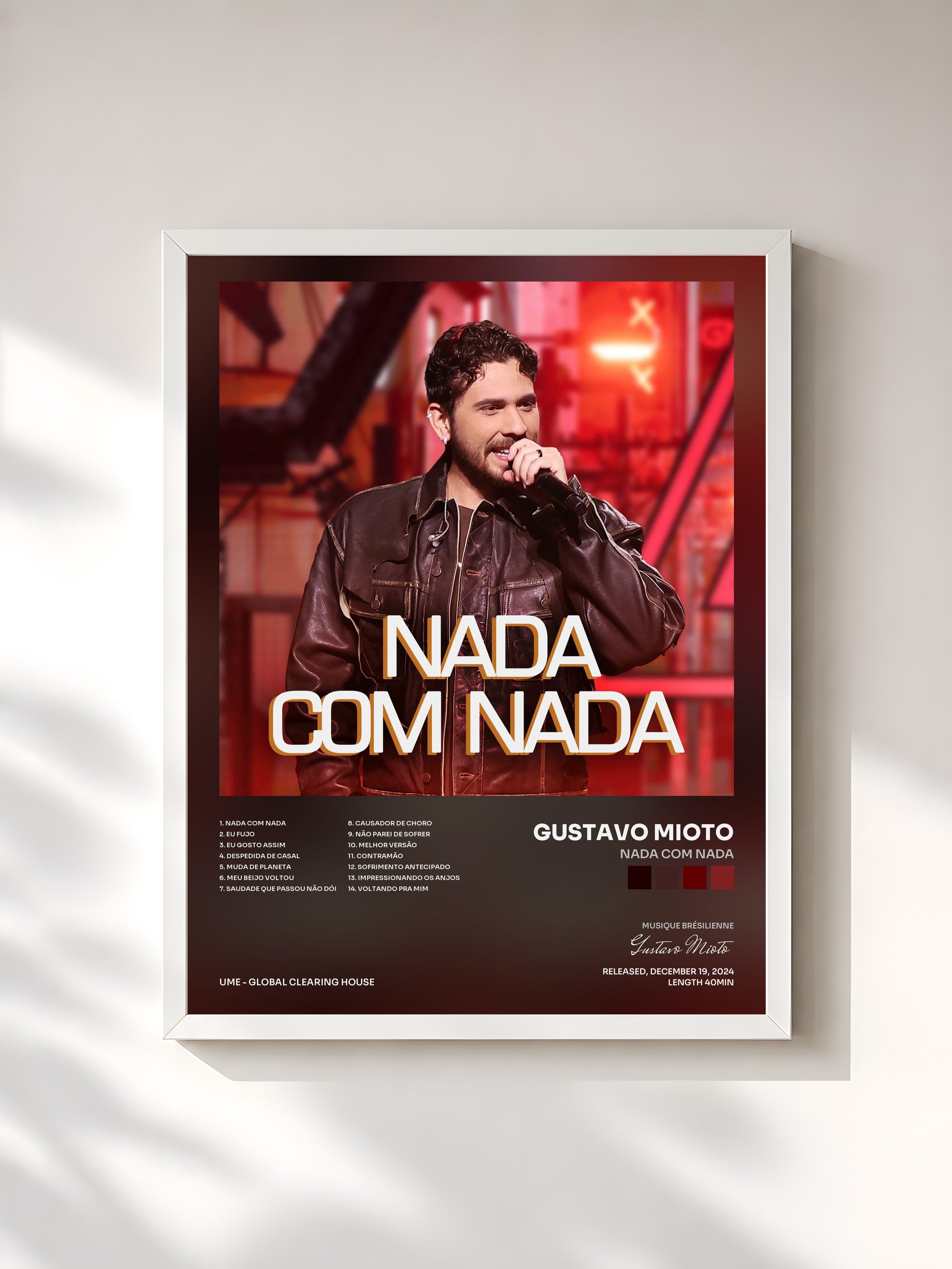 #blanc Tableau de l'album Nada com Nada de Gustavo Mioto, cadre blanc, imprimé et encadré en France
