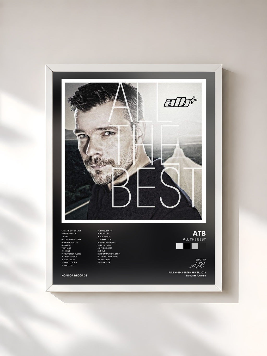 #blanc All The Best by ATB as a framed art print, white frame, printed and framed in France