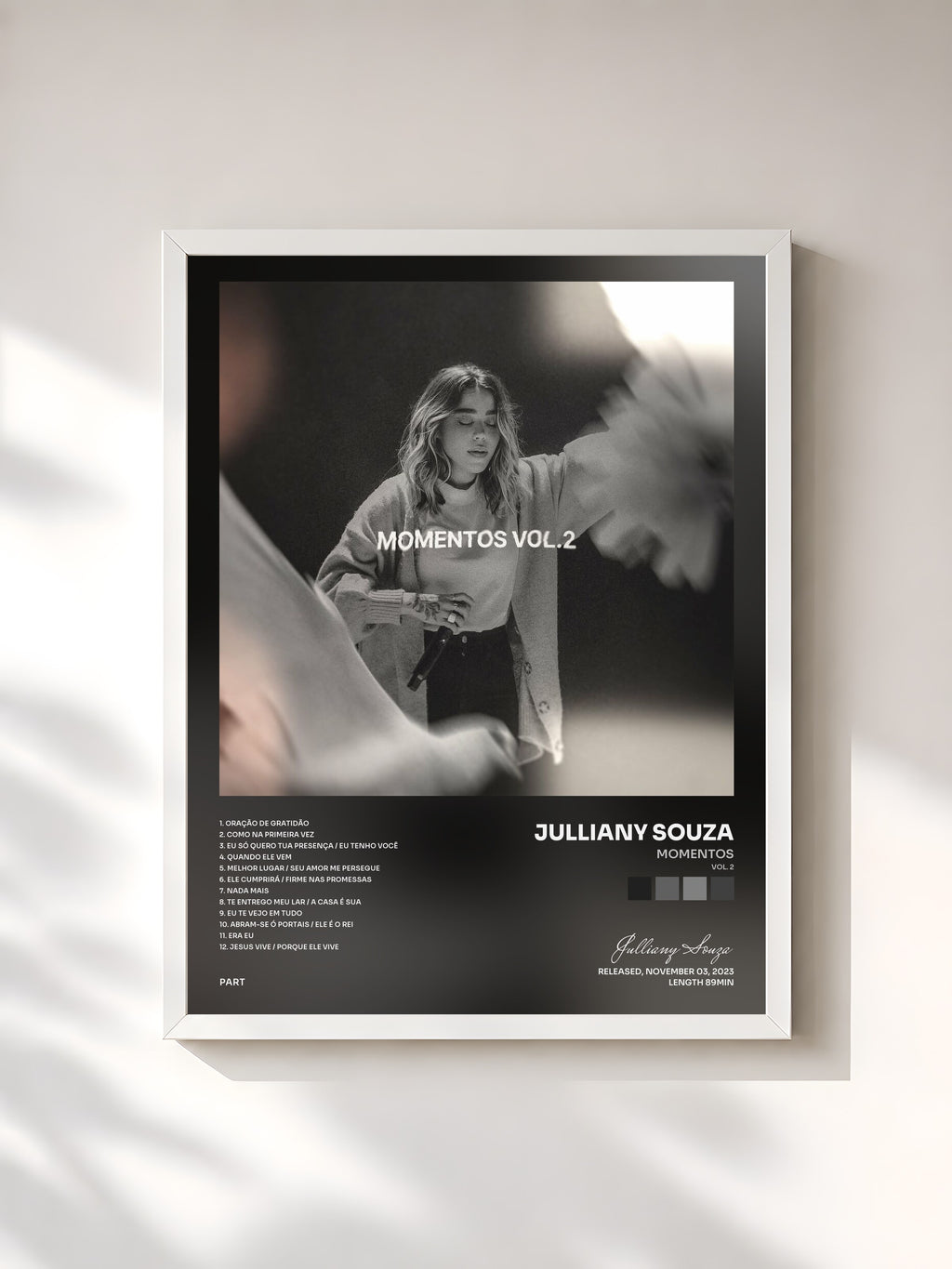 #blanc Tableau de l'album Momentos (Vol. 2) de Julliany Souza, cadre blanc, imprimé et encadré en France