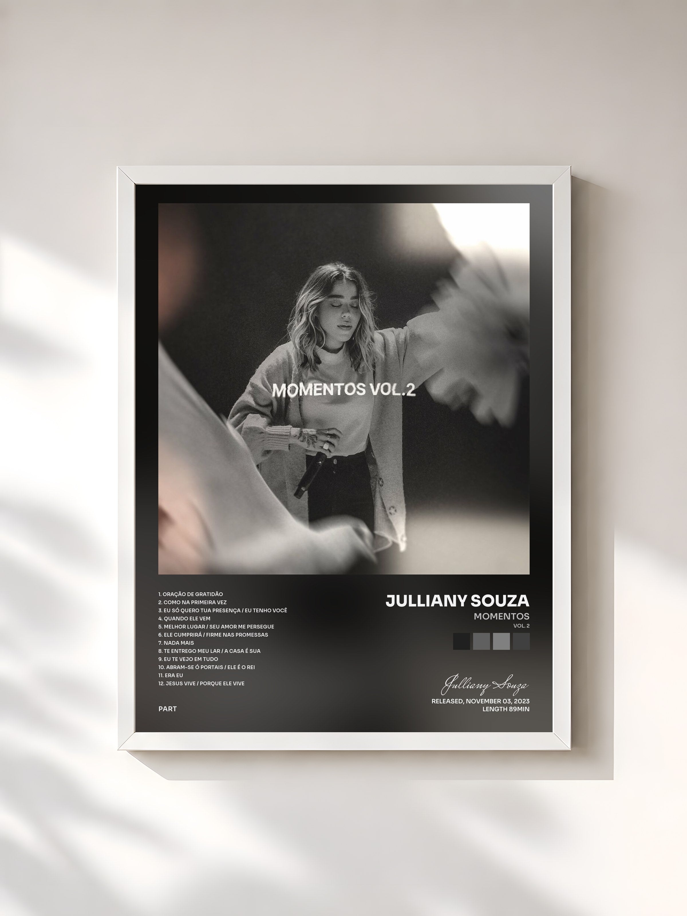 #blanc Tableau de l'album Momentos (Vol. 2) de Julliany Souza, cadre blanc, imprimé et encadré en France