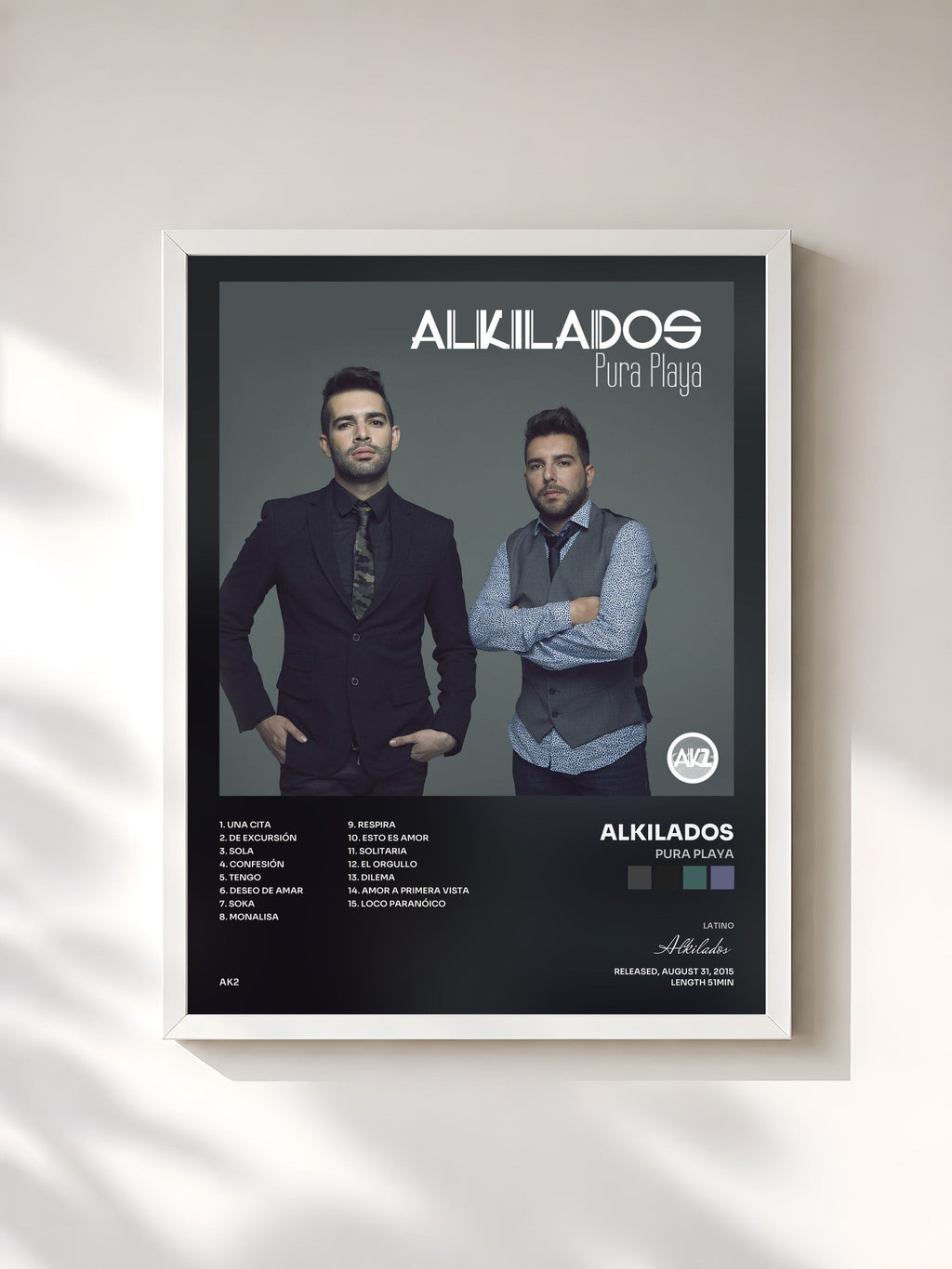 #blanc Pura Playa by Alkilados as a framed art print, white frame, printed and framed in France