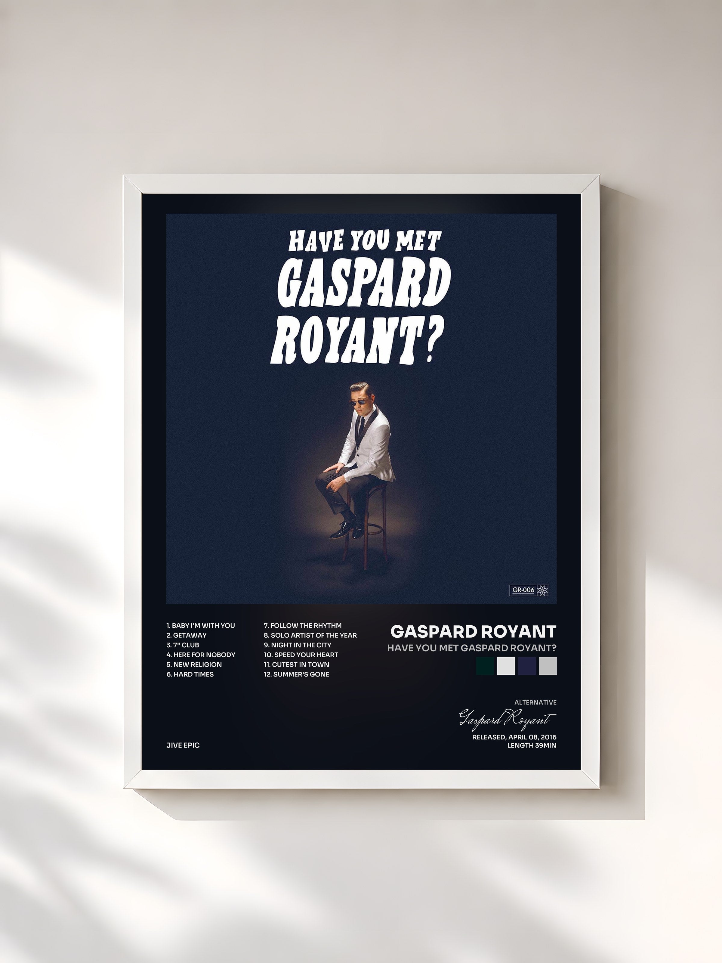 #blanc Tableau de l'album Have You Met Gaspard Royant? de Gaspard Royant, cadre blanc, imprimé et encadré en France
