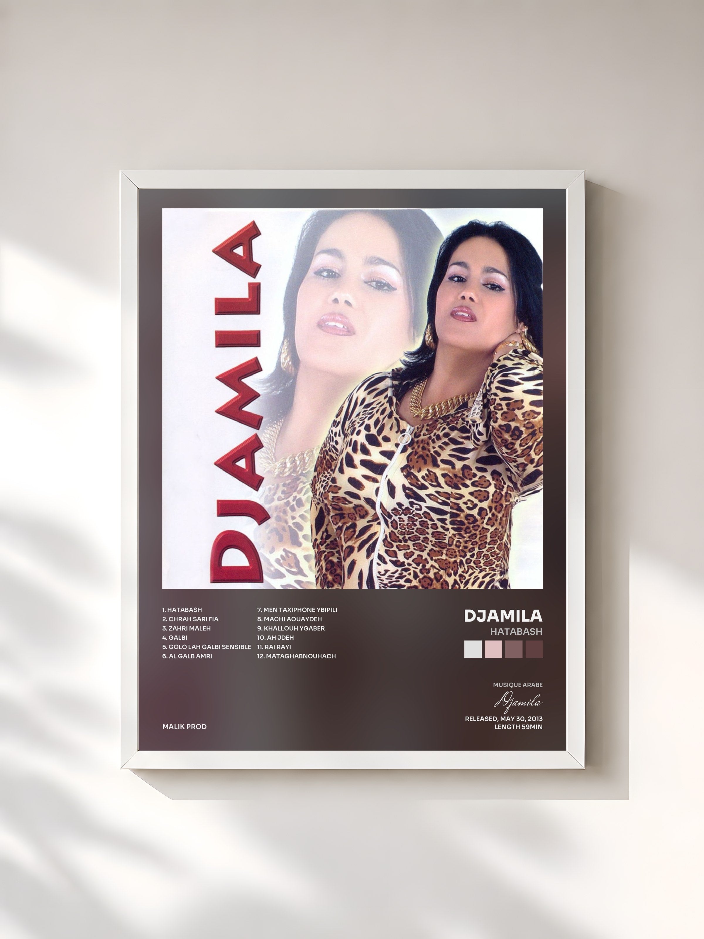 #blanc Tableau de l'album Hatabash de Djamila, cadre blanc, imprimé et encadré en France