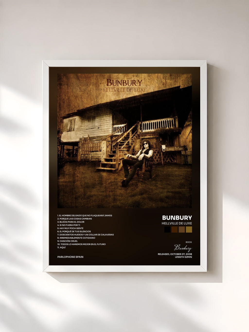 #blanc Tableau de l'album Hellville De Luxe de Bunbury, cadre blanc, imprimé et encadré en France