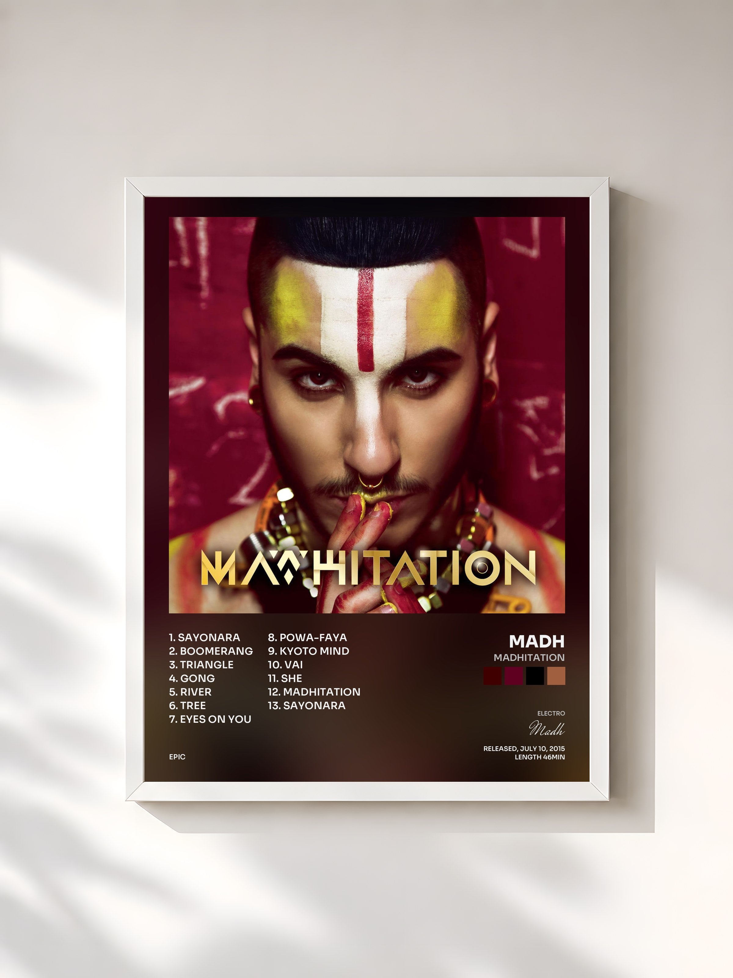 #blanc Tableau de l'album Madhitation de Madh, cadre blanc, imprimé et encadré en France