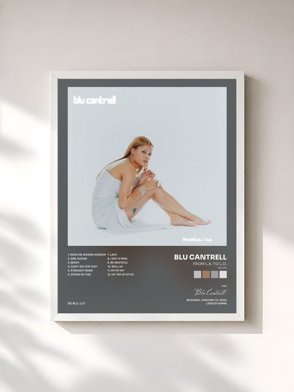 #blanc From L.A. to L.O. (Deluxe) di Blu Cantrell in stampa incorniciata, cornice bianca, stampata e incorniciata in Francia