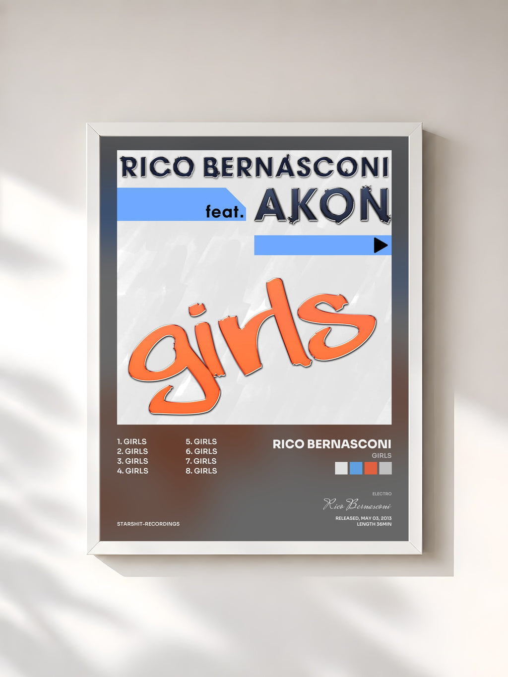 #blanc Tableau de l'album Girls de Rico Bernasconi, cadre blanc, imprimé et encadré en France