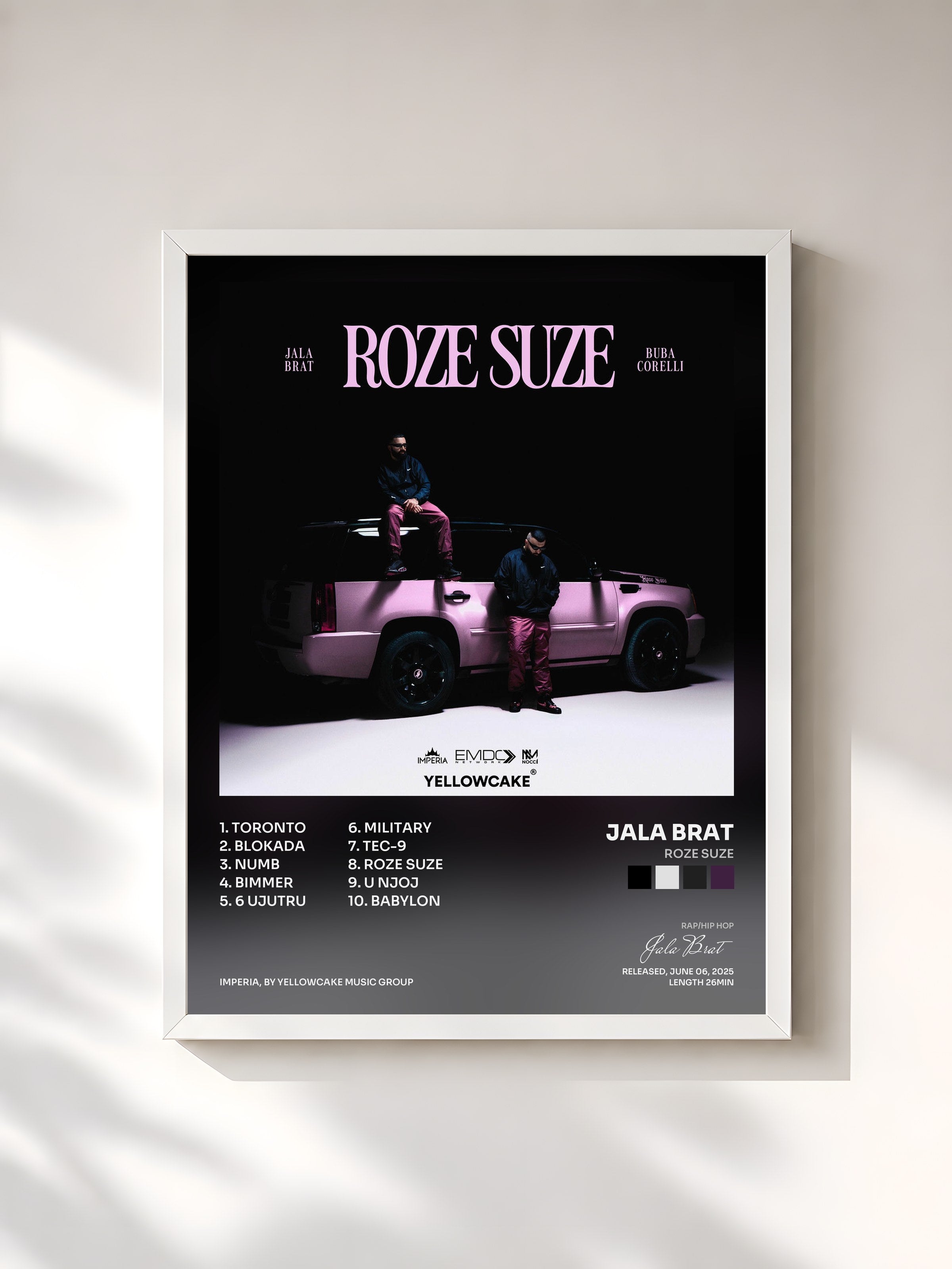 #blanc Tableau de l'album Roze Suze de Jala Brat, cadre blanc, imprimé et encadré en France