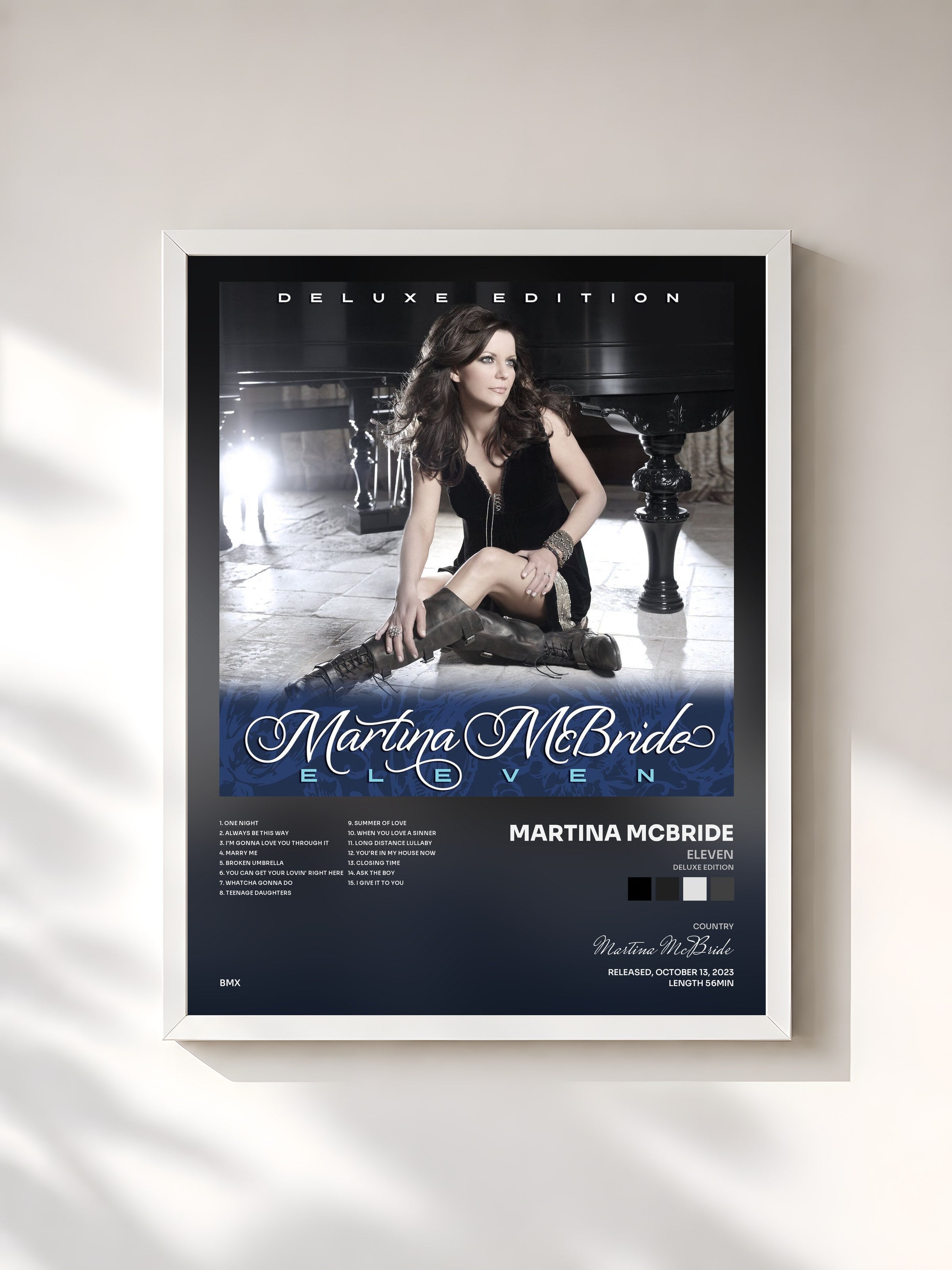 #blanc Tableau de l'album Eleven (Deluxe Edition) de Martina McBride, cadre blanc, imprimé et encadré en France