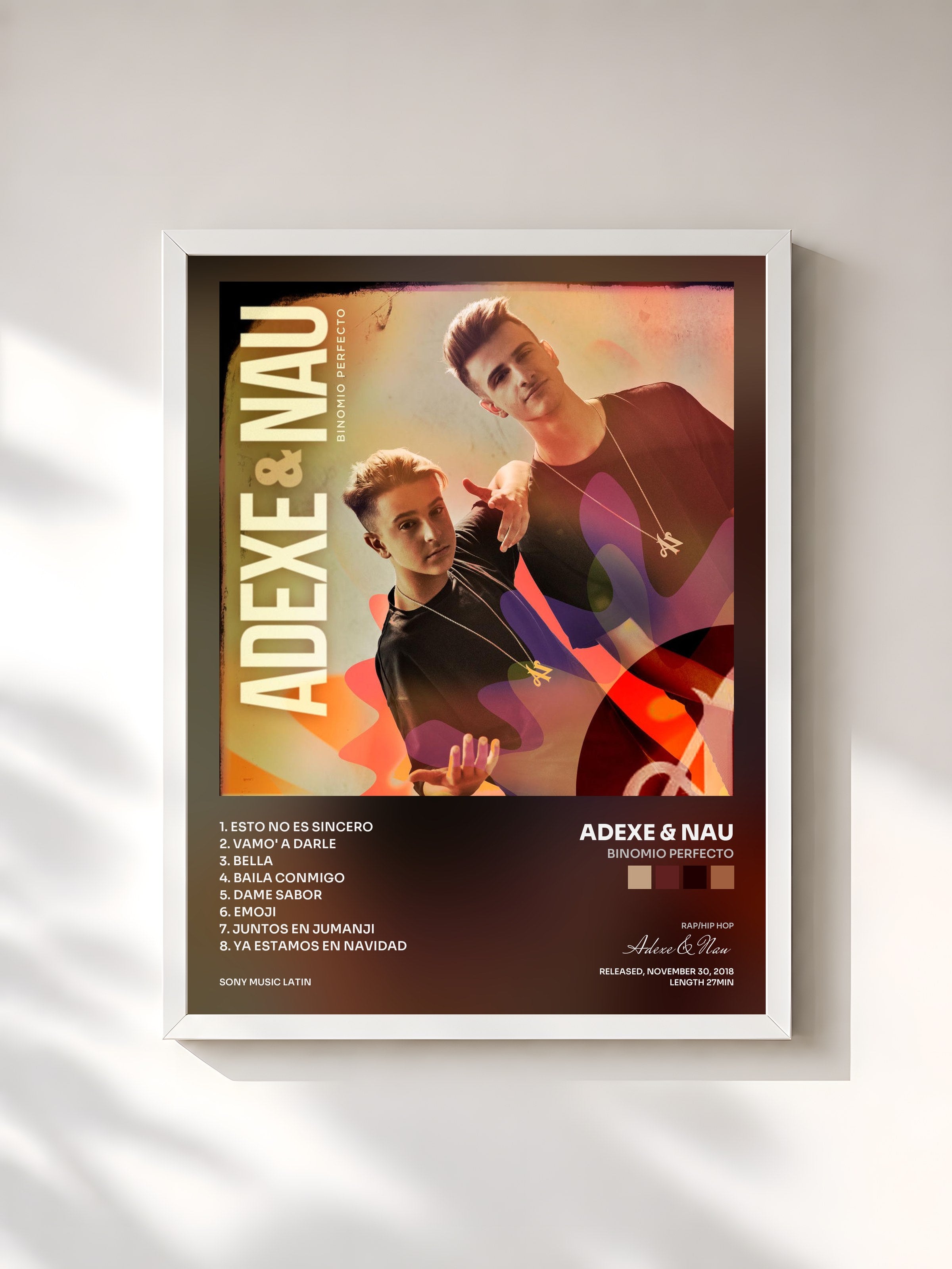 #blanc Tableau de l'album Binomio Perfecto de Adexe & Nau, cadre blanc, imprimé et encadré en France