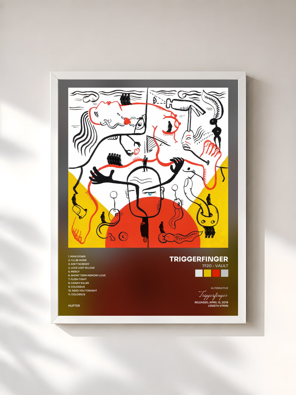 #blanc Tableau de l'album Tf20 - Vault de Triggerfinger, cadre blanc, imprimé et encadré en France