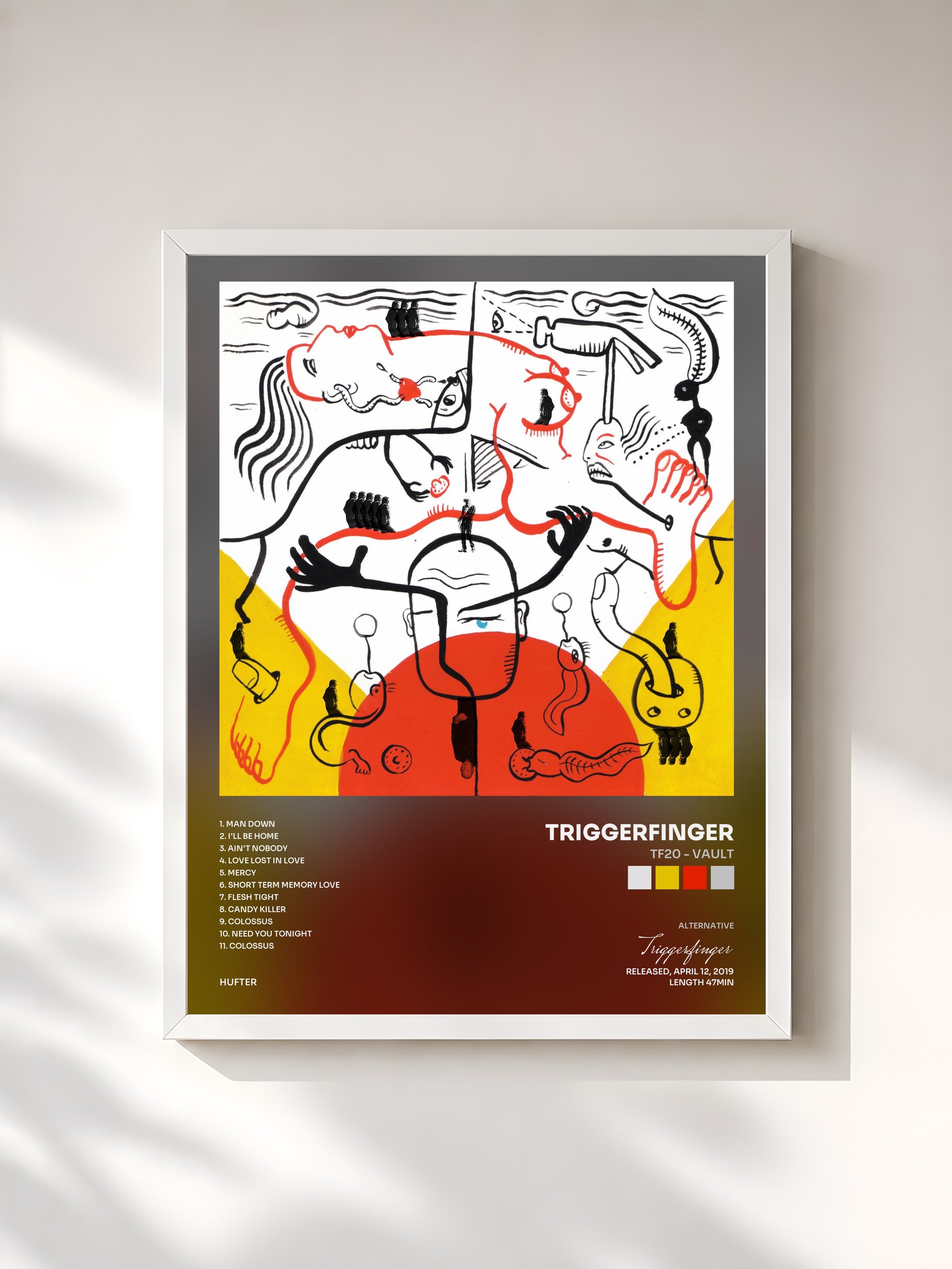 #blanc Tableau de l'album Tf20 - Vault de Triggerfinger, cadre blanc, imprimé et encadré en France