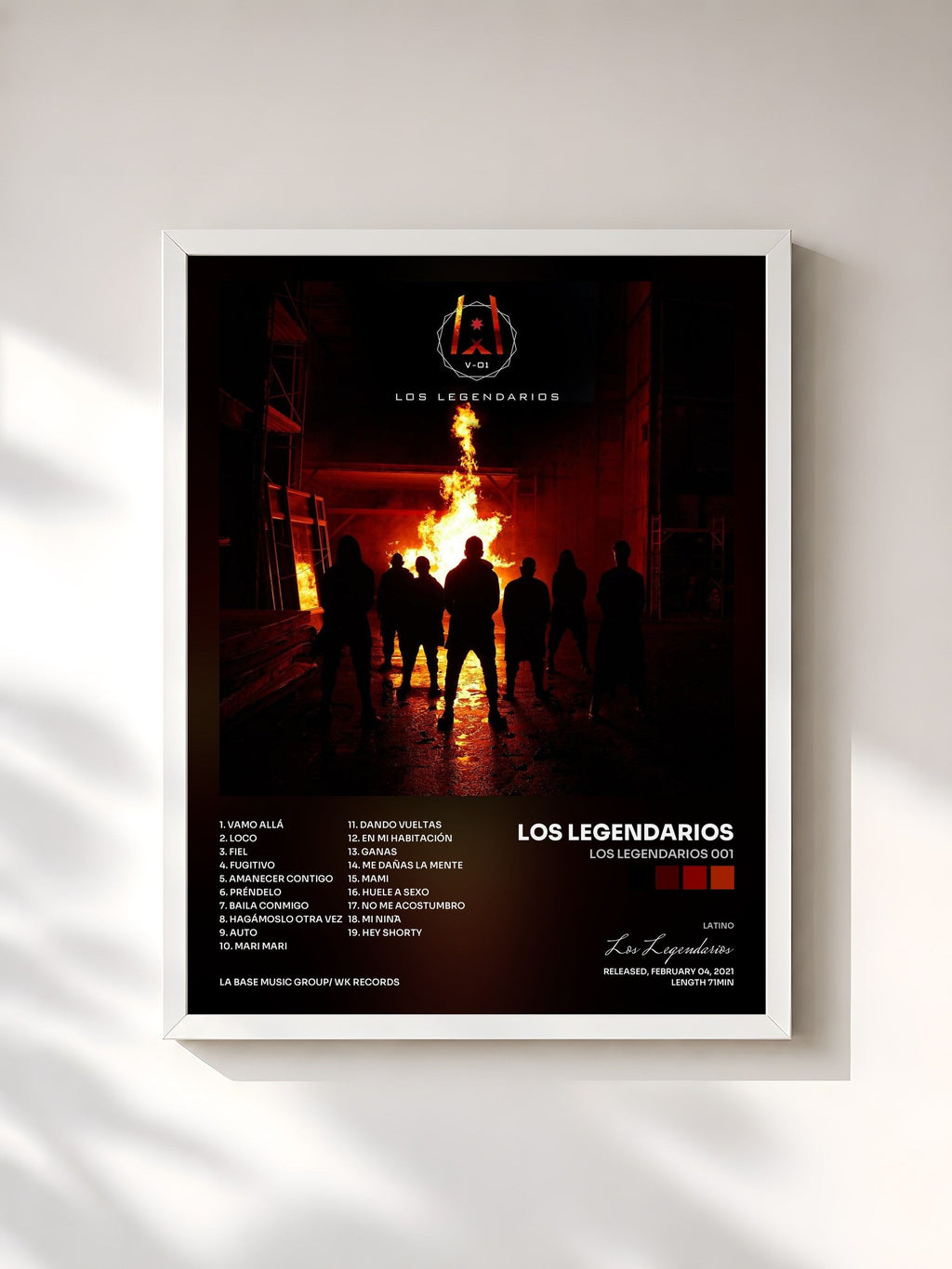 #blanc Los Legendarios 001 by Los Legendarios as a framed art print, white frame, printed and framed in France