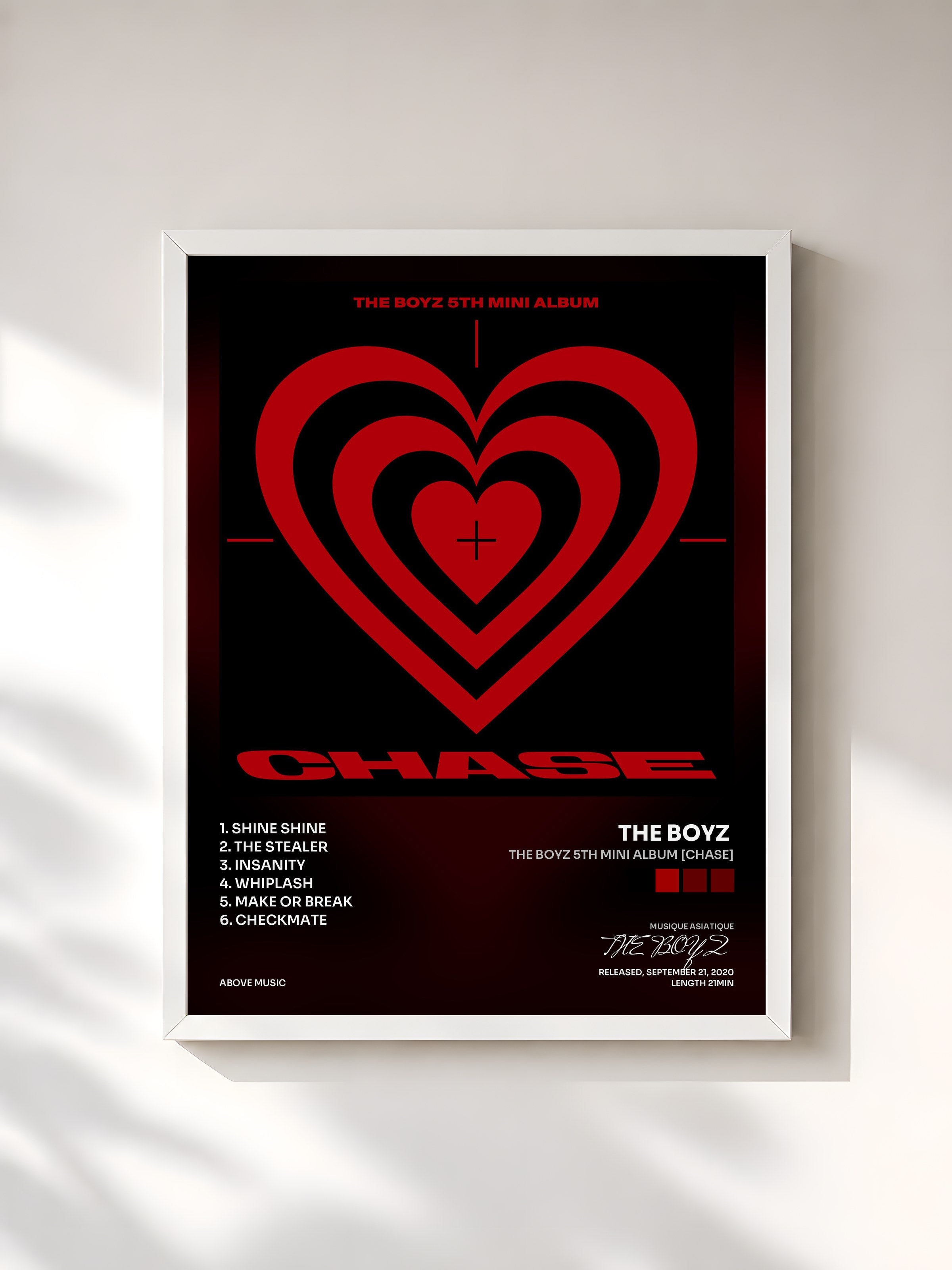 #blanc Tableau de l'album THE BOYZ 5th MINI ALBUM [CHASE] de THE BOYZ , cadre blanc, imprimé et encadré en France
