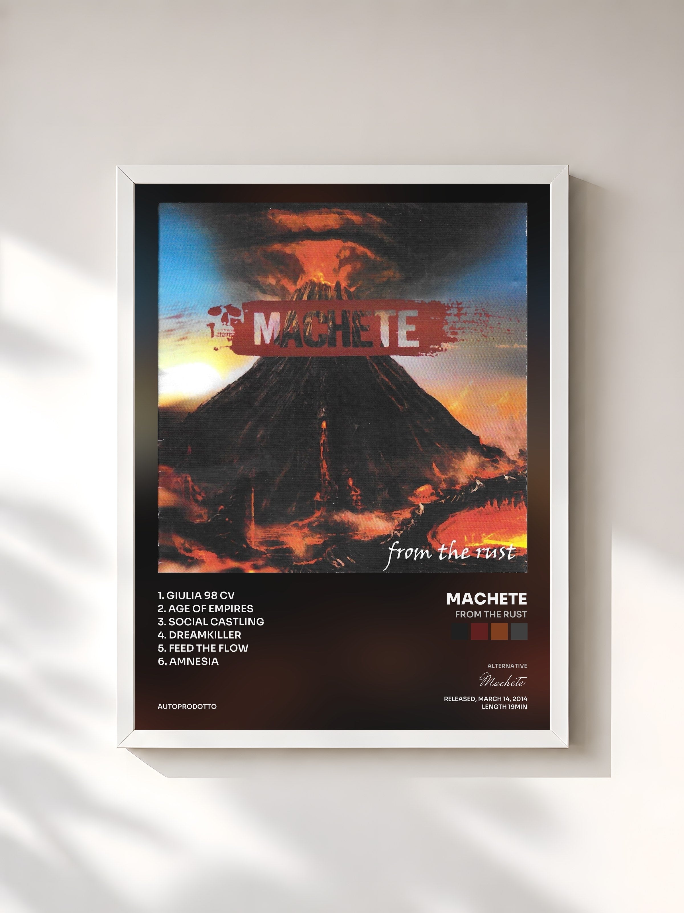 #blanc Tableau de l'album From the rust de Machete, cadre blanc, imprimé et encadré en France
