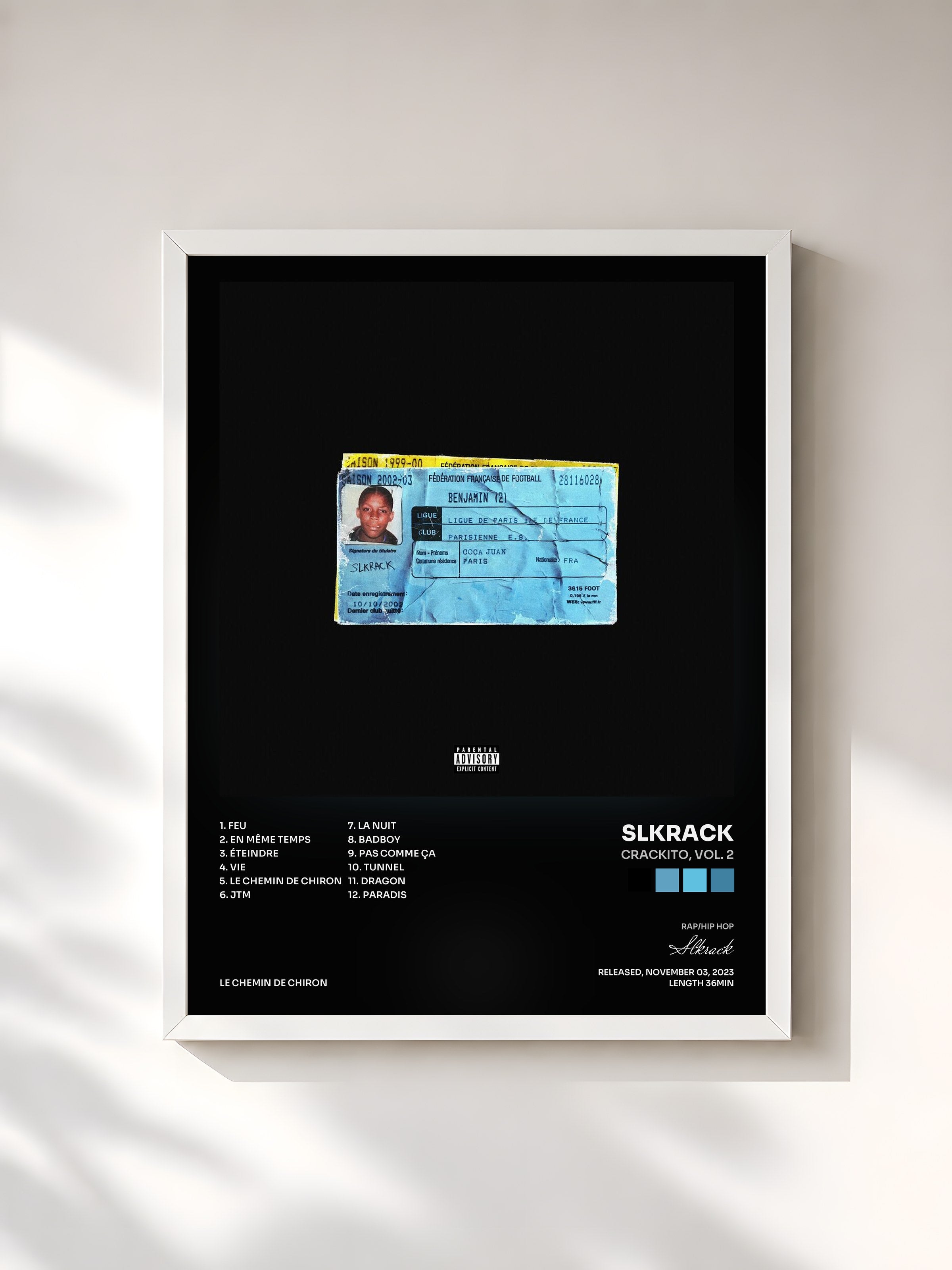 #blanc Tableau de l'album Crackito, vol. 2 de Slkrack, cadre blanc, imprimé et encadré en France