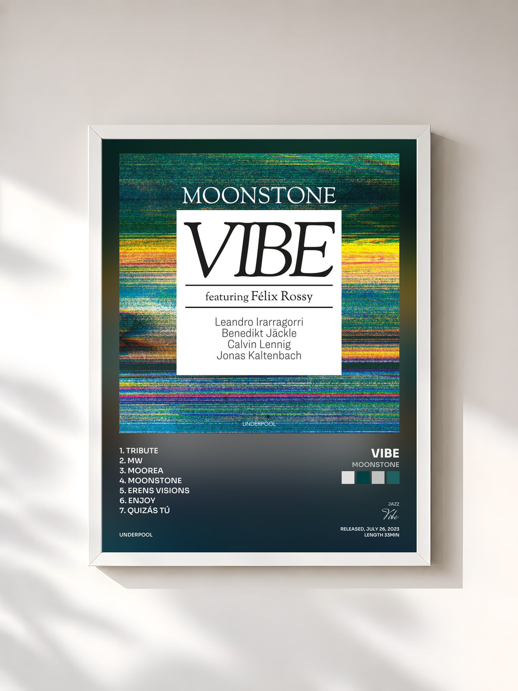#blanc Moonstone by Vibe as a framed art print, white frame, printed and framed in France